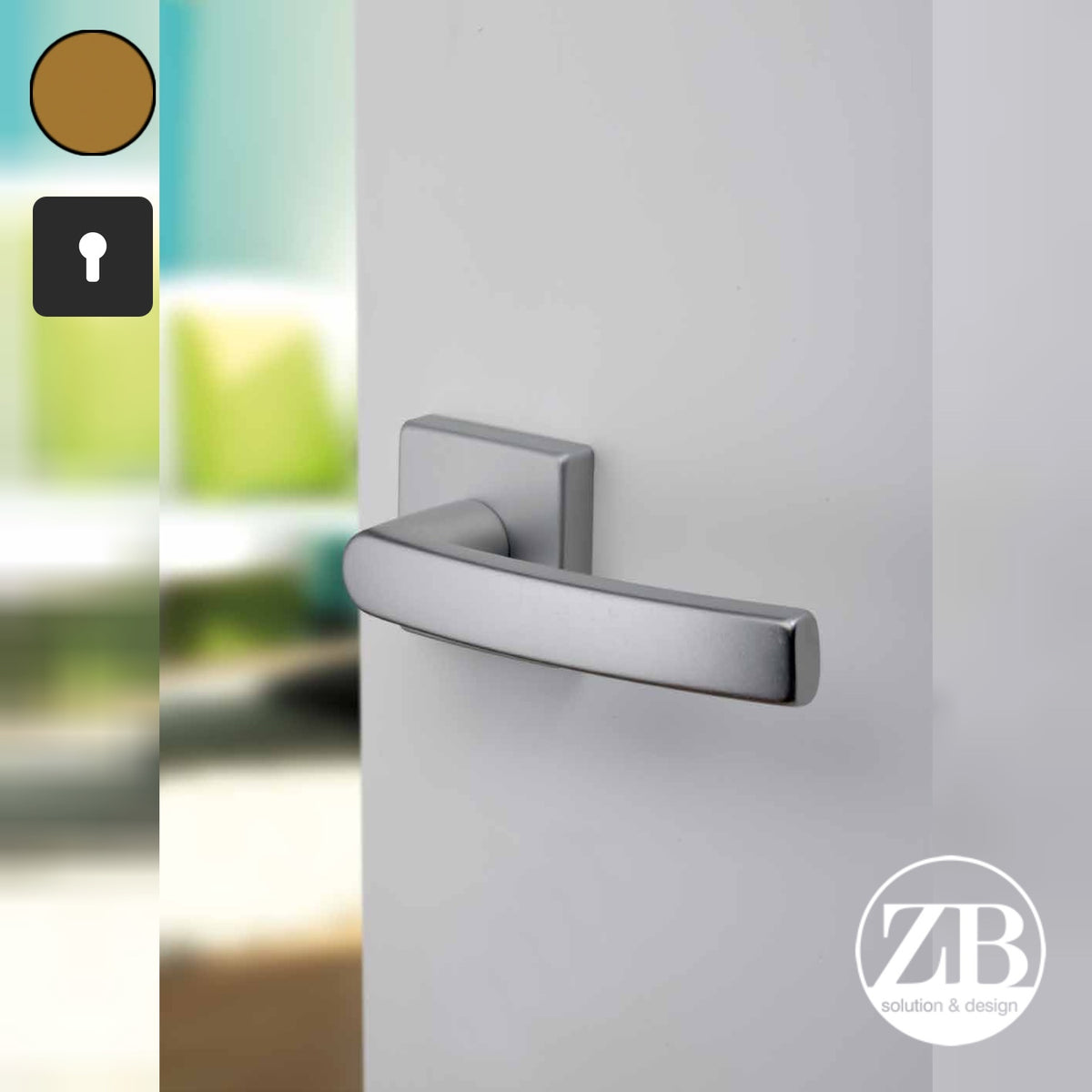 ZB - Maniglie London - Maniglia per porta interna - BRO - Bronzo F4 anodizzato / Quadra / Yale