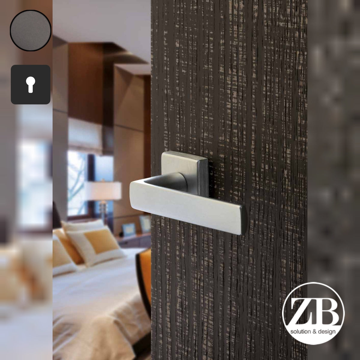 ZB - Maniglie Mariella - Maniglia per porta interna - ANT - Antracite / Quadra / Yale