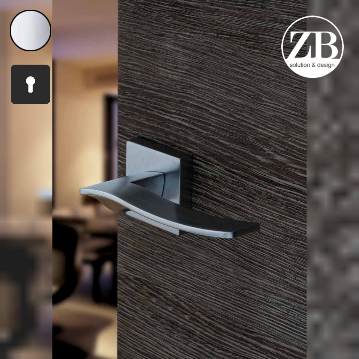 ZB - Maniglie Medea - Maniglia per porta interna - CRL - Cromo lucido / Quadra / Yale
