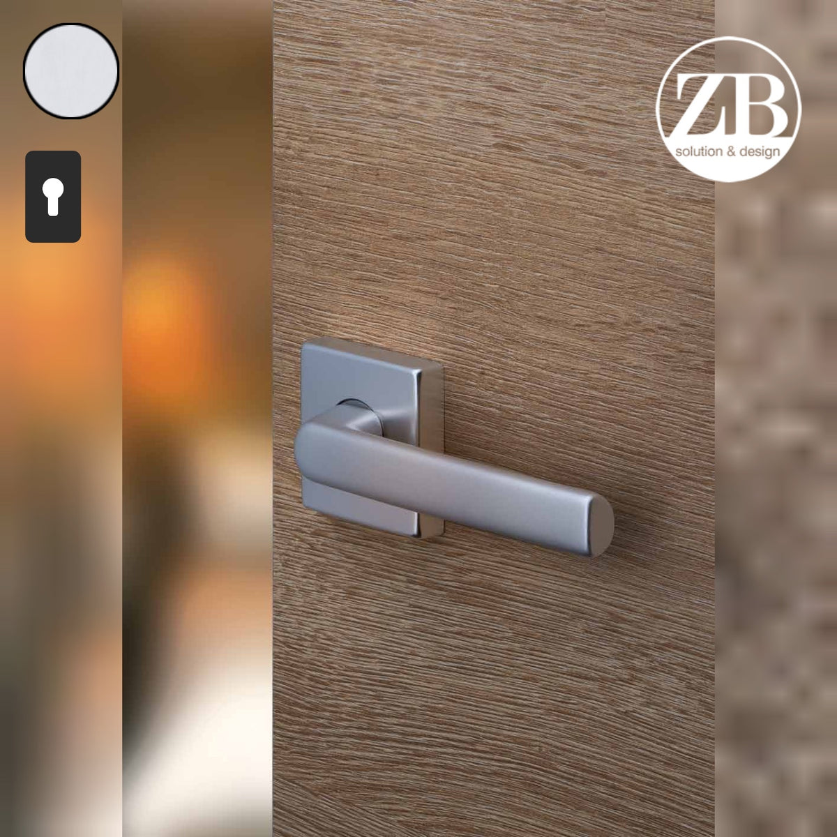 ZB - Maniglie Milly - Maniglia per porta interna - ARG - Argento F1 anodizzato / Rettangolare / Yale