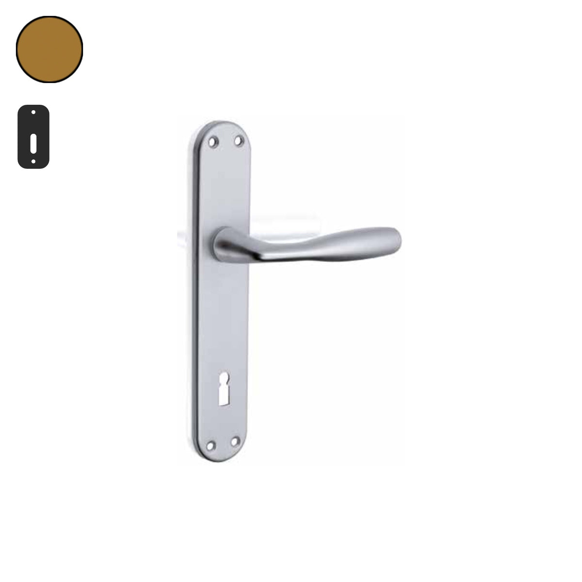 ZB - Maniglie Moira - Maniglia per porta interna - BRO - Bronzo F4 anodizzato / Placca 225x40 mm / Patent 90