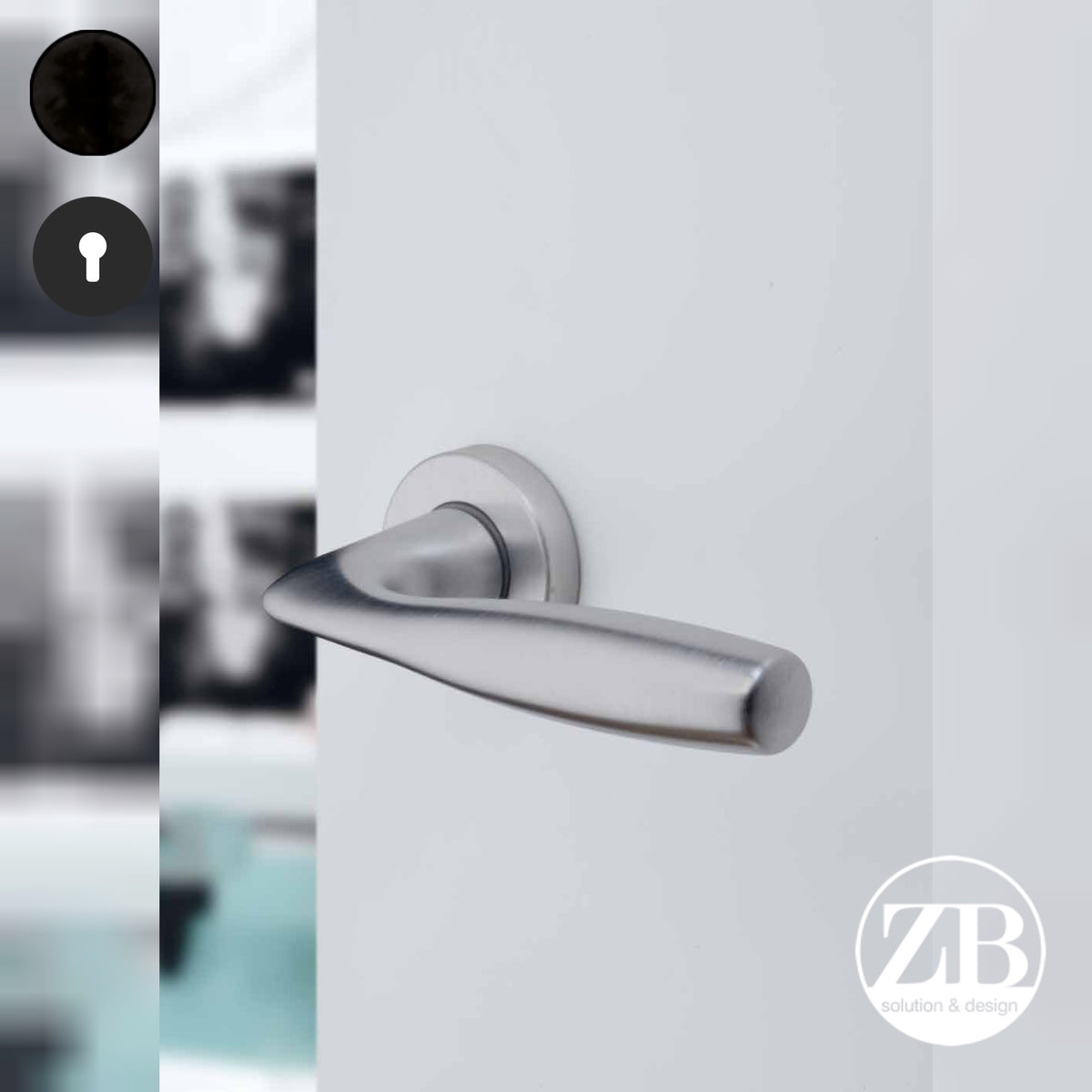 ZB - Maniglie Moira - Maniglia per porta interna - NOP - Nero opaco / Tonda / Yale