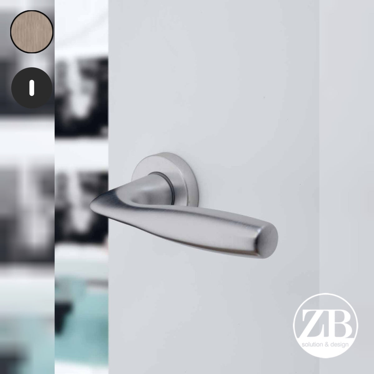 ZB - Maniglie Moira - Maniglia per porta interna - OGV - Ottone graffiato verniciato lucido / Tonda / Patent