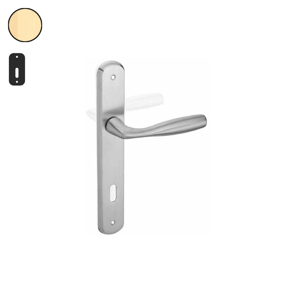 ZB - Maniglie Moira - Maniglia per porta interna - OTO - Ottonato / Placca 250x38 mm / Patent 90
