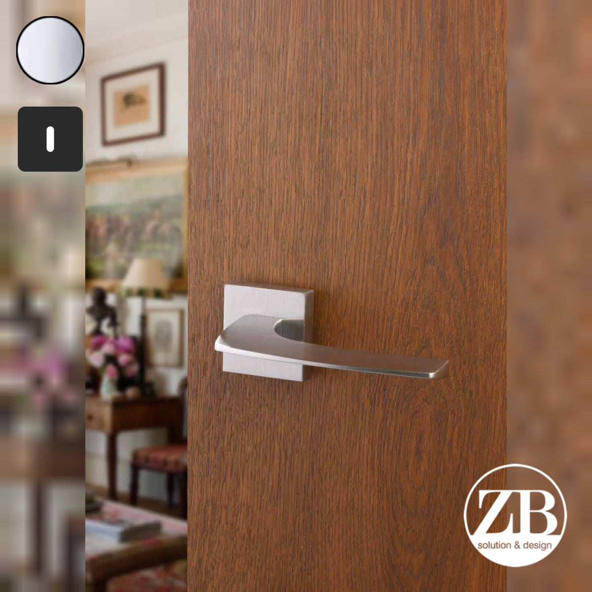 ZB - Maniglie Moon - Maniglia per porta interna - CRL - Cromo lucido / Quadra / Patent