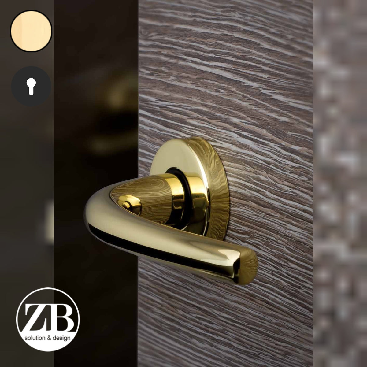 ZB - Maniglie Niky - Maniglia per porta interna - OTO - Ottonato / Tonda / Yale