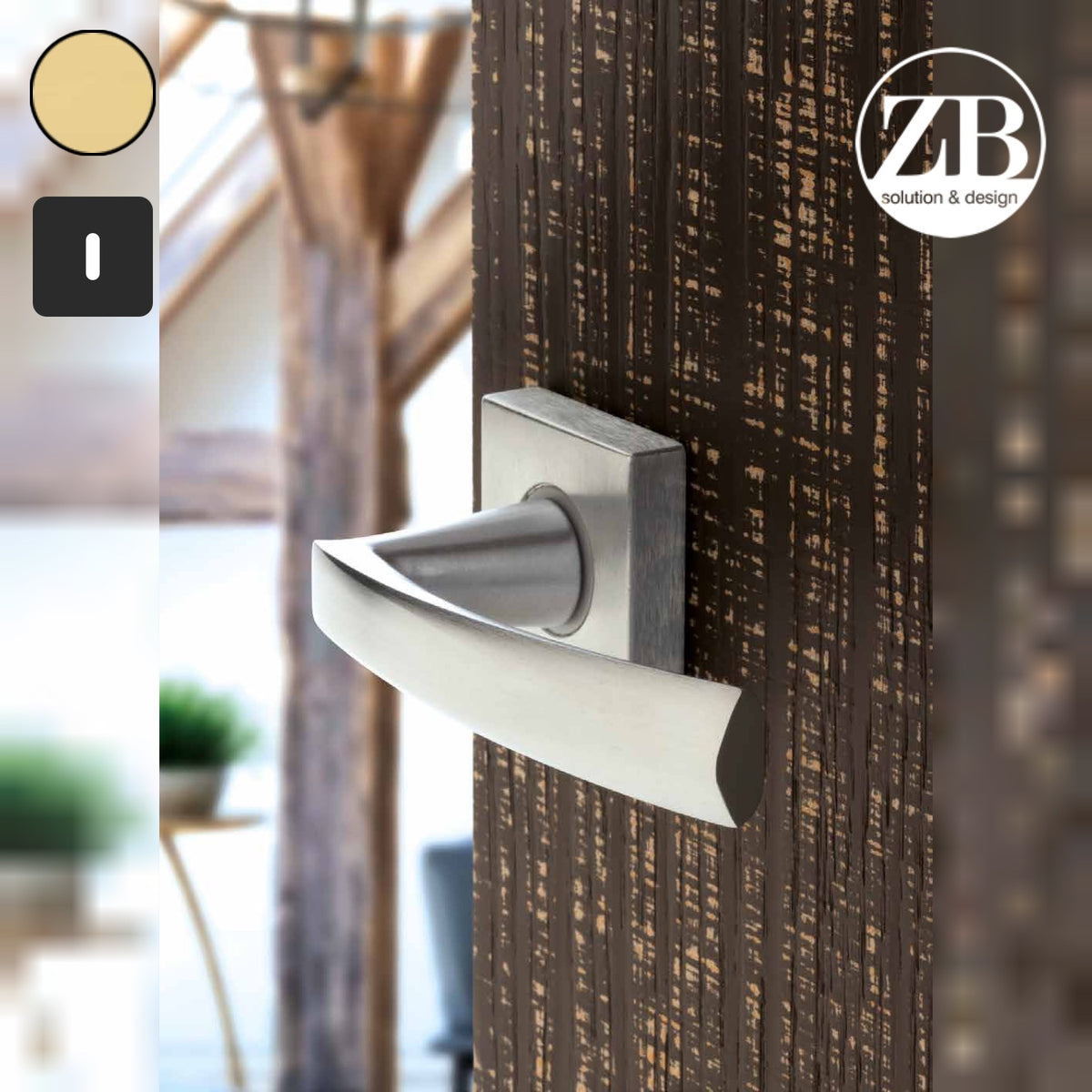 ZB - Maniglie Phoenix-Q - Maniglia per porta interna - ORS - Oro satinato / Quadra / Patent