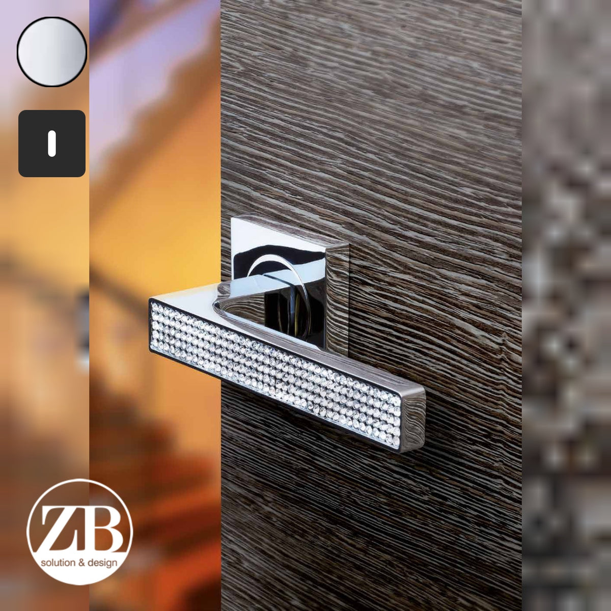 ZB - Maniglie Prestige - Maniglia per porta interna - CRL - Cromo lucido / Quadra / Patent