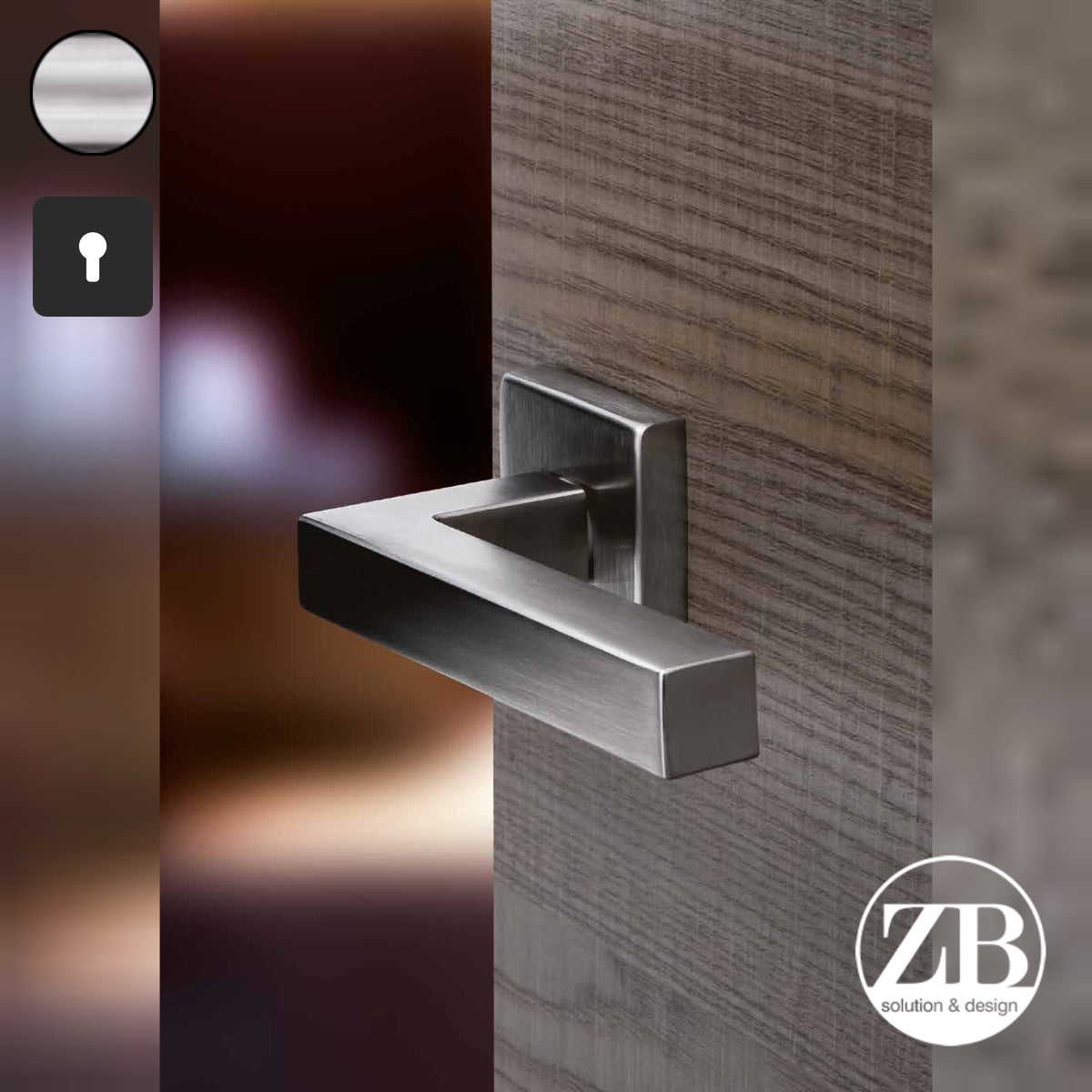 ZB - Maniglie Quadra - Maniglia per porta interna - INX - Acciaio inox satinato / Quadra / Yale