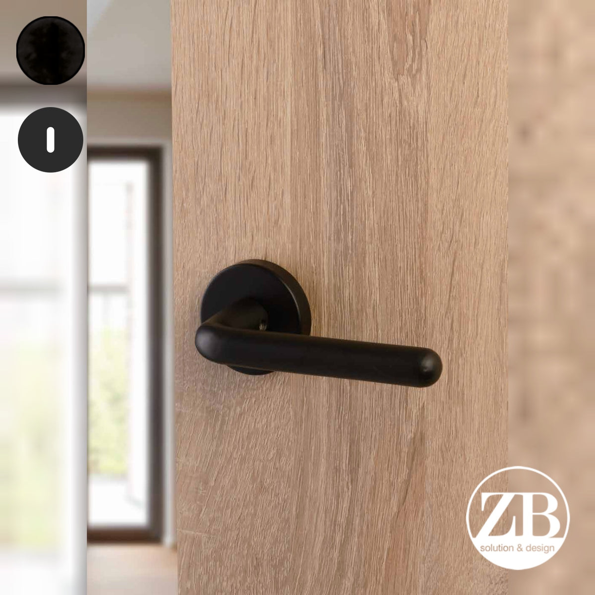 ZB - Maniglie Roller - Maniglia per porta interna - NOP - Nero opaco / Tonda / Patent