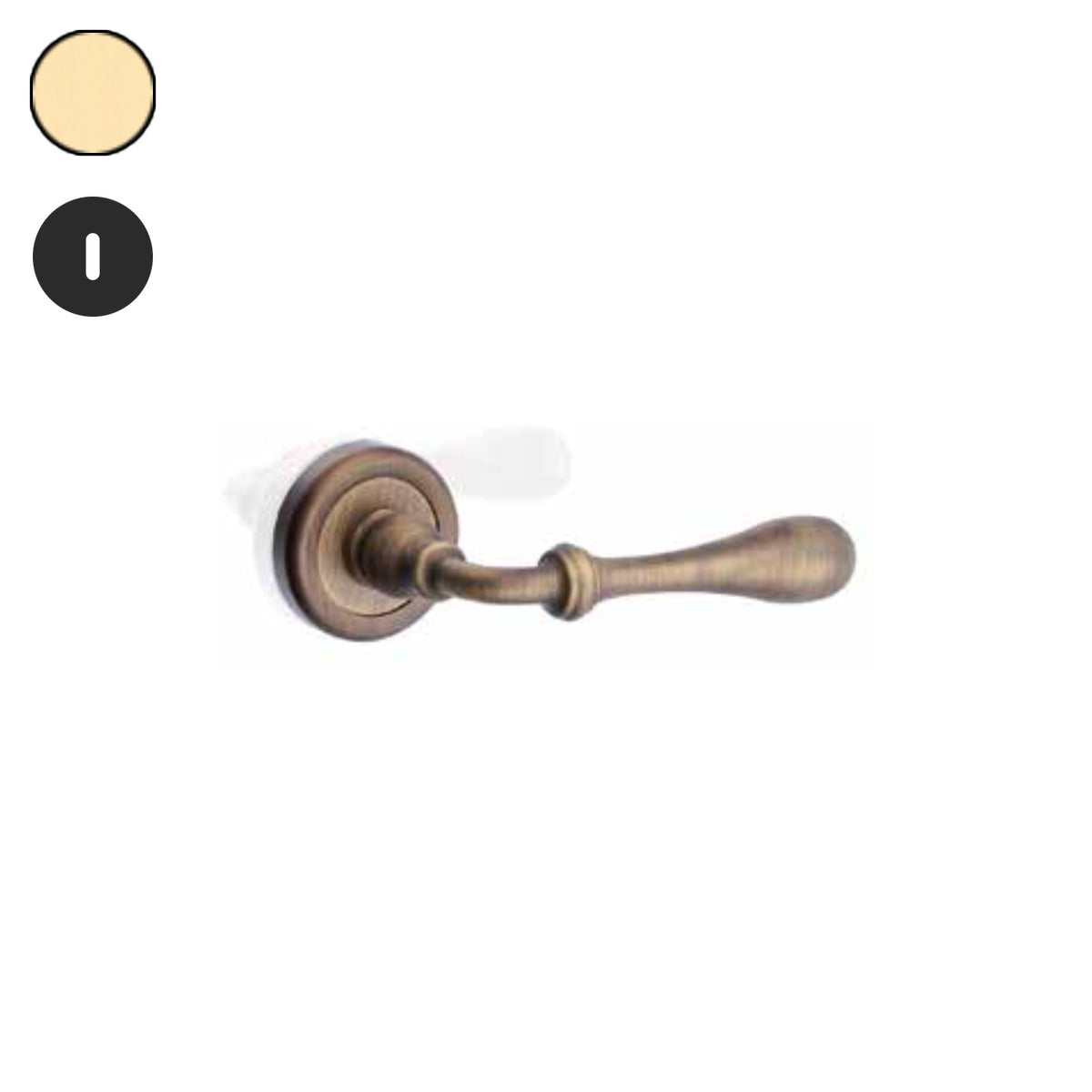 ZB - Maniglie Rustica - Maniglia per porta interna - OLV - Ottone lucido verniciato / Tonda / Patent