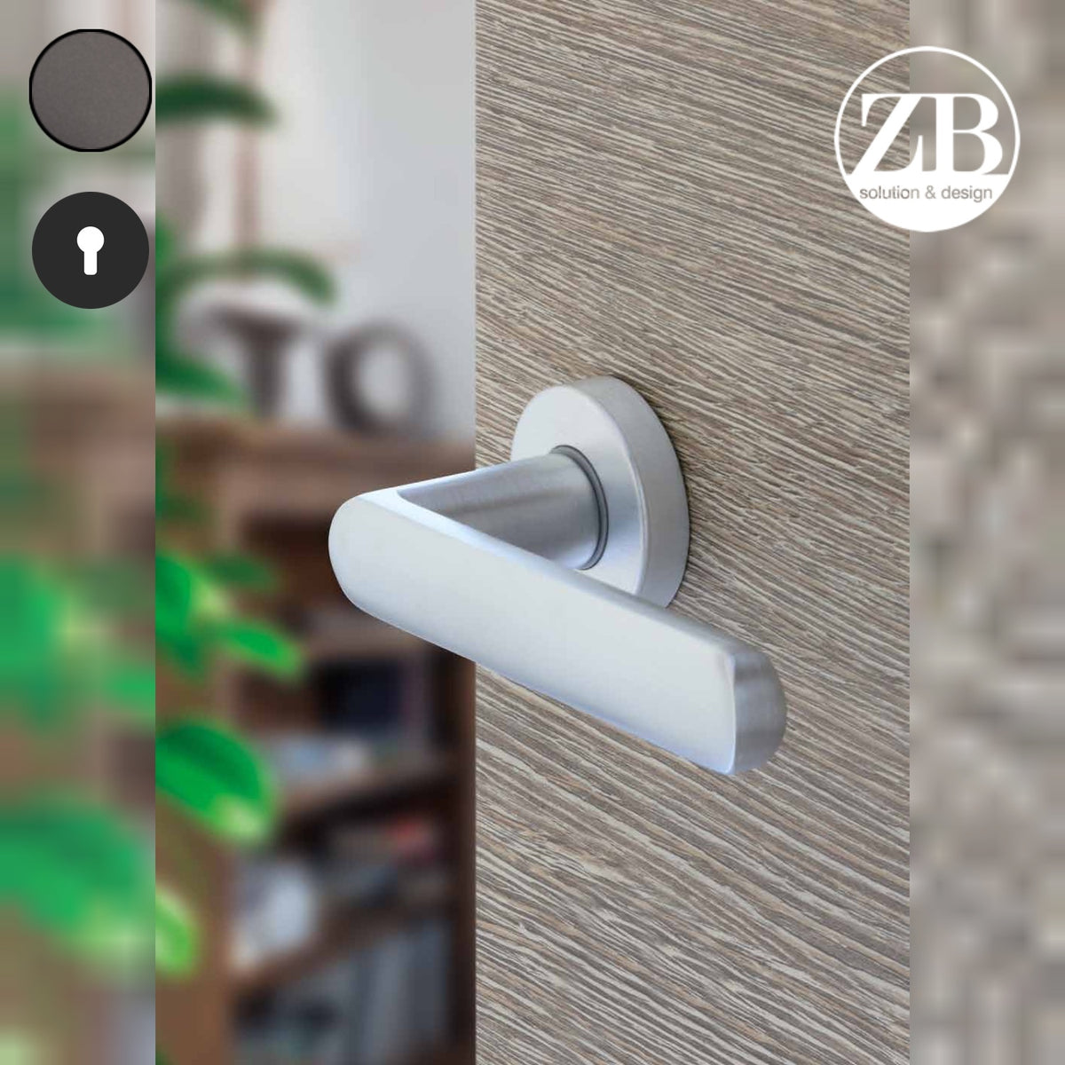 ZB - Maniglie Silvy - Maniglia per porta interna - ANT - Antracite / Tonda / Yale