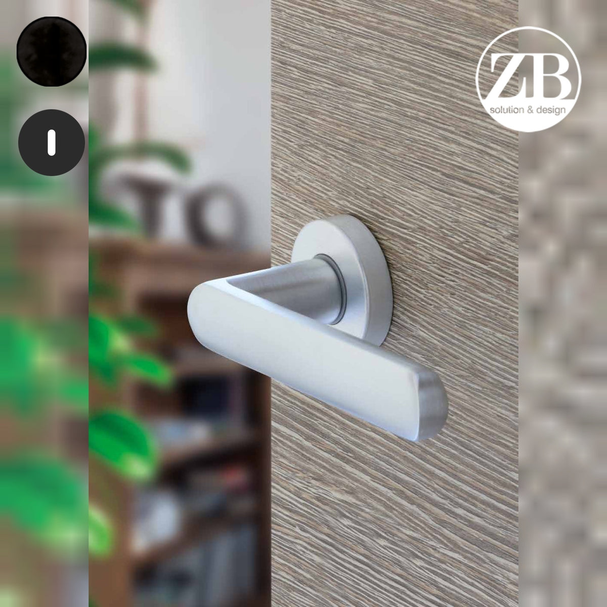 ZB - Maniglie Silvy - Maniglia per porta interna - NOP - Nero opaco / Tonda / Patent