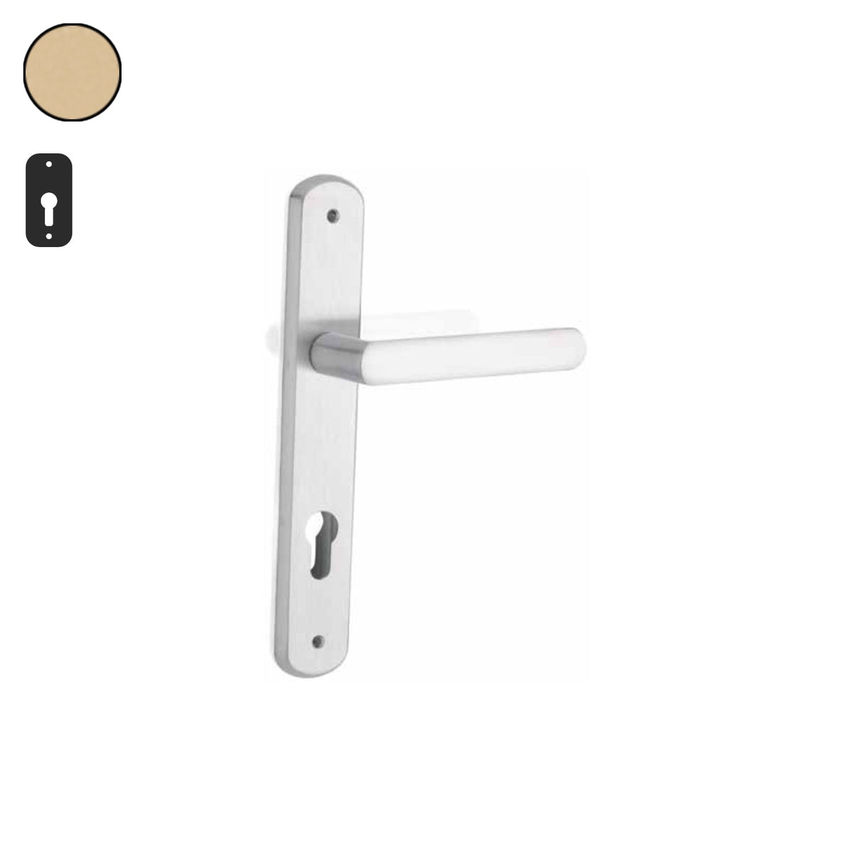 ZB - Maniglie Silvy - Maniglia per porta interna - OSV - Ottone satinato verniciato / Placca 250x38 mm / Yale 85