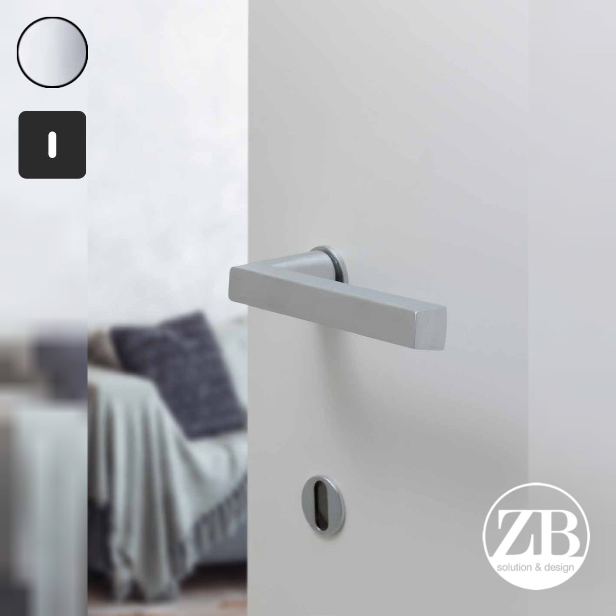 ZB - Maniglie Sky Minimal - Maniglia per porta interna - CRL - Cromo lucido / Quadra / Patent