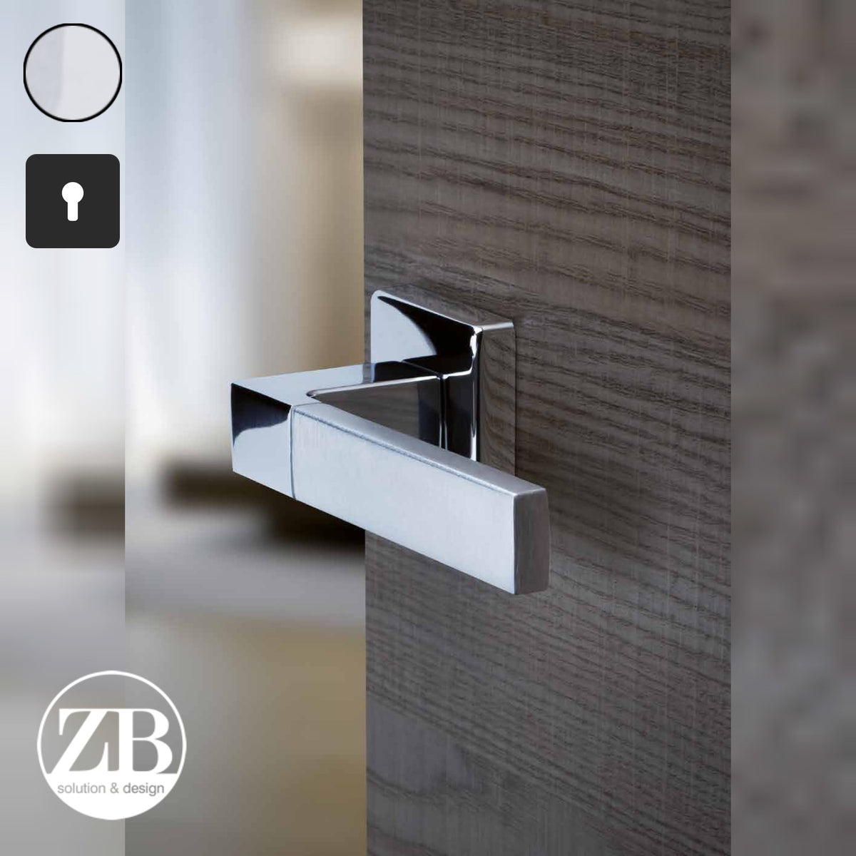 ZB - Maniglie Time - Maniglia per porta interna - CLS - Cromo lucido / cromo satinato / Quadra / Yale
