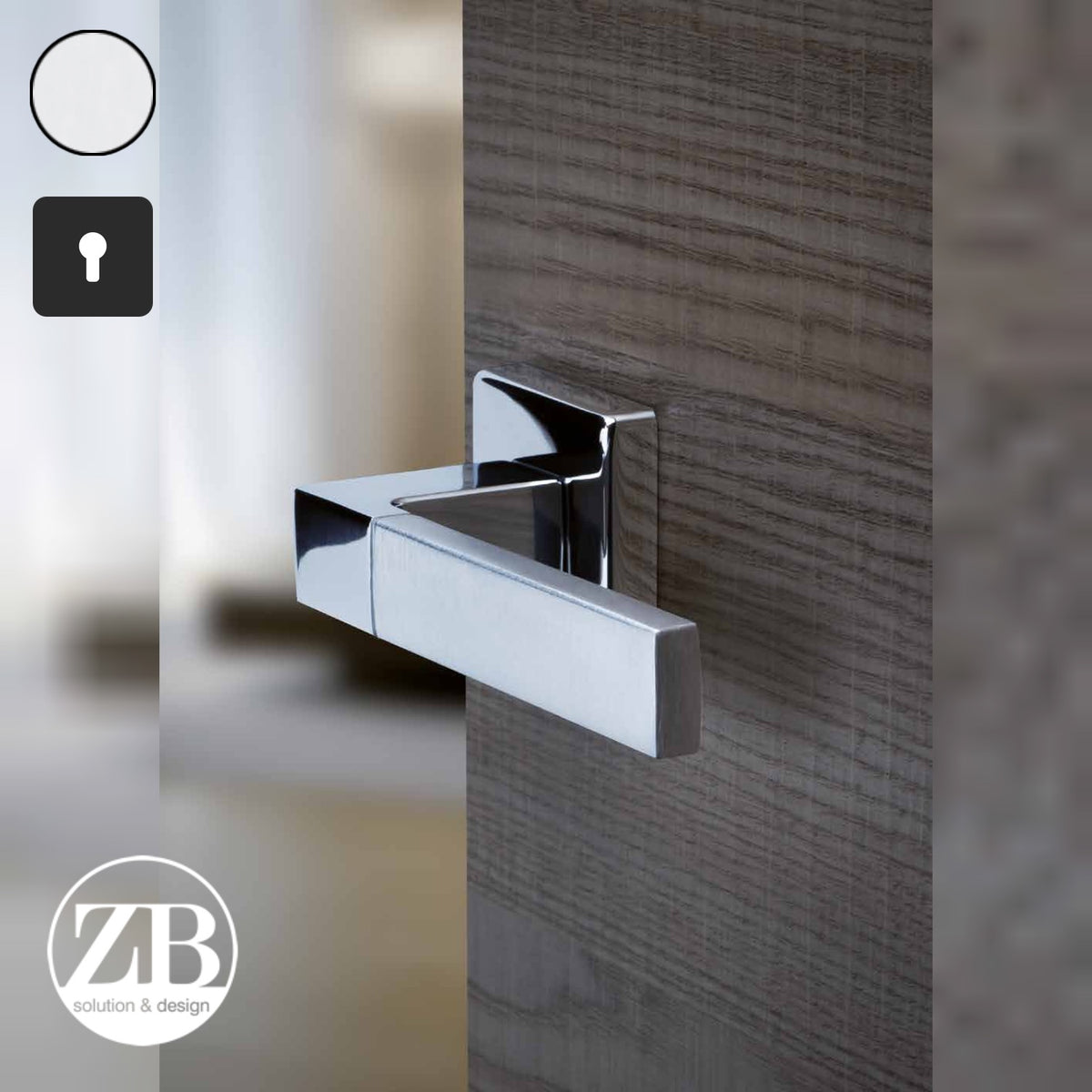ZB - Maniglie Time - Maniglia per porta interna - CRS - Cromo satinato / Quadra / Yale