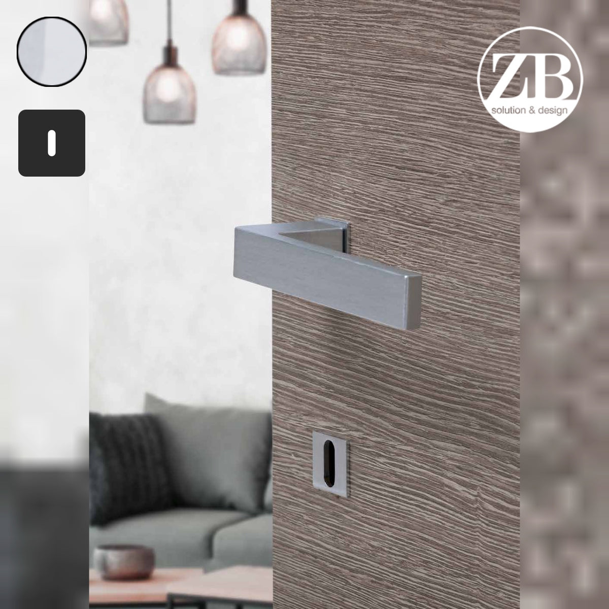 ZB - Maniglie Time Minimal - Maniglia per porta interna - CLS - Cromo lucido / cromo satinato / Quadra / Patent
