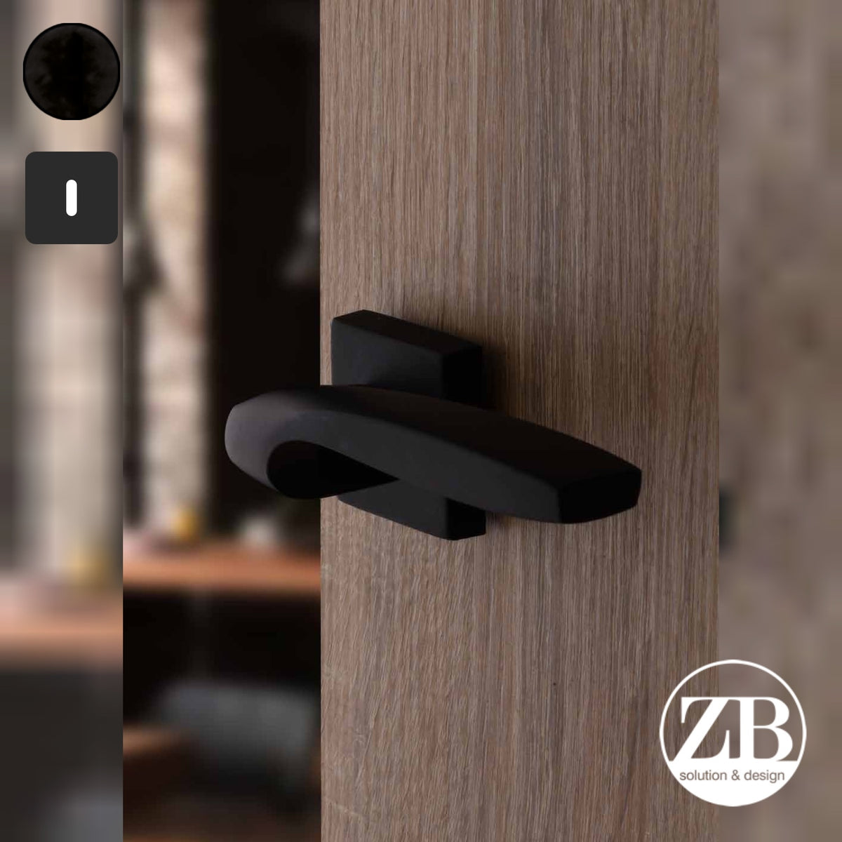 ZB - Maniglie Twist - Maniglia per porta interna - NOP - Nero opaco / Quadra / Patent