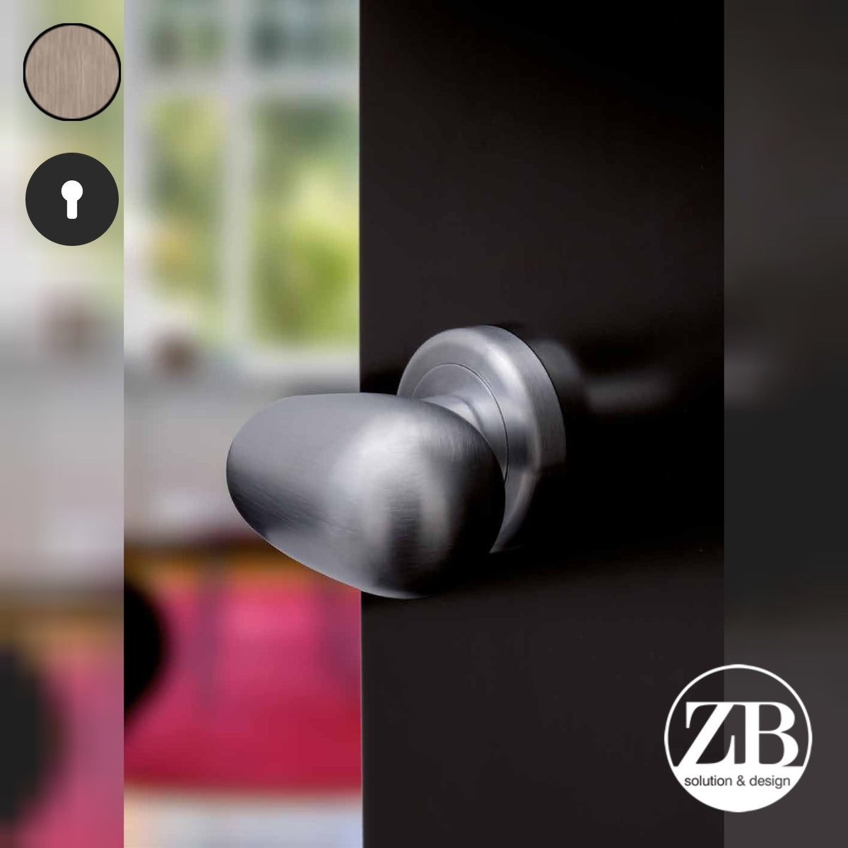 ZB - Maniglie Uovo - Maniglia per porta interna - OGV - Ottone graffiato verniciato lucido / Tonda / Yale