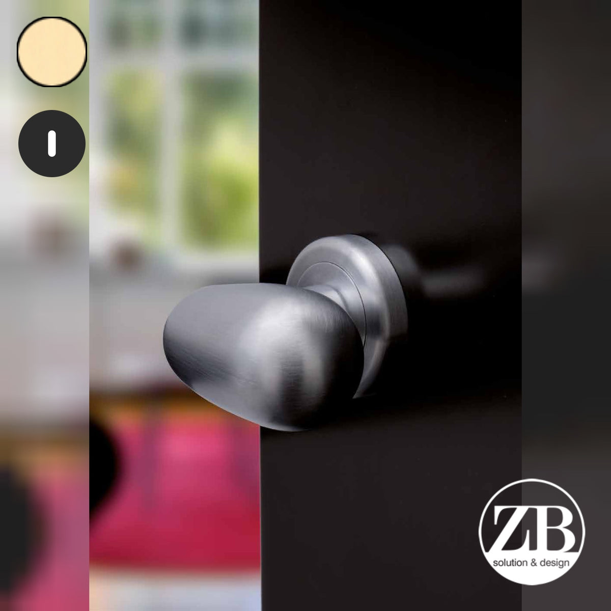 ZB - Maniglie Uovo - Maniglia per porta interna - OLV - Ottone lucido verniciato / Tonda / Patent