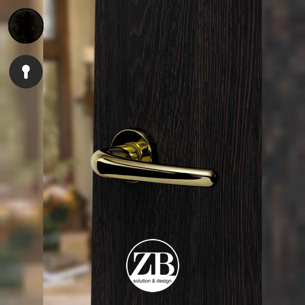 ZB - Maniglie Venixia - Maniglia per porta interna - NOP - Nero opaco / Tonda / Yale