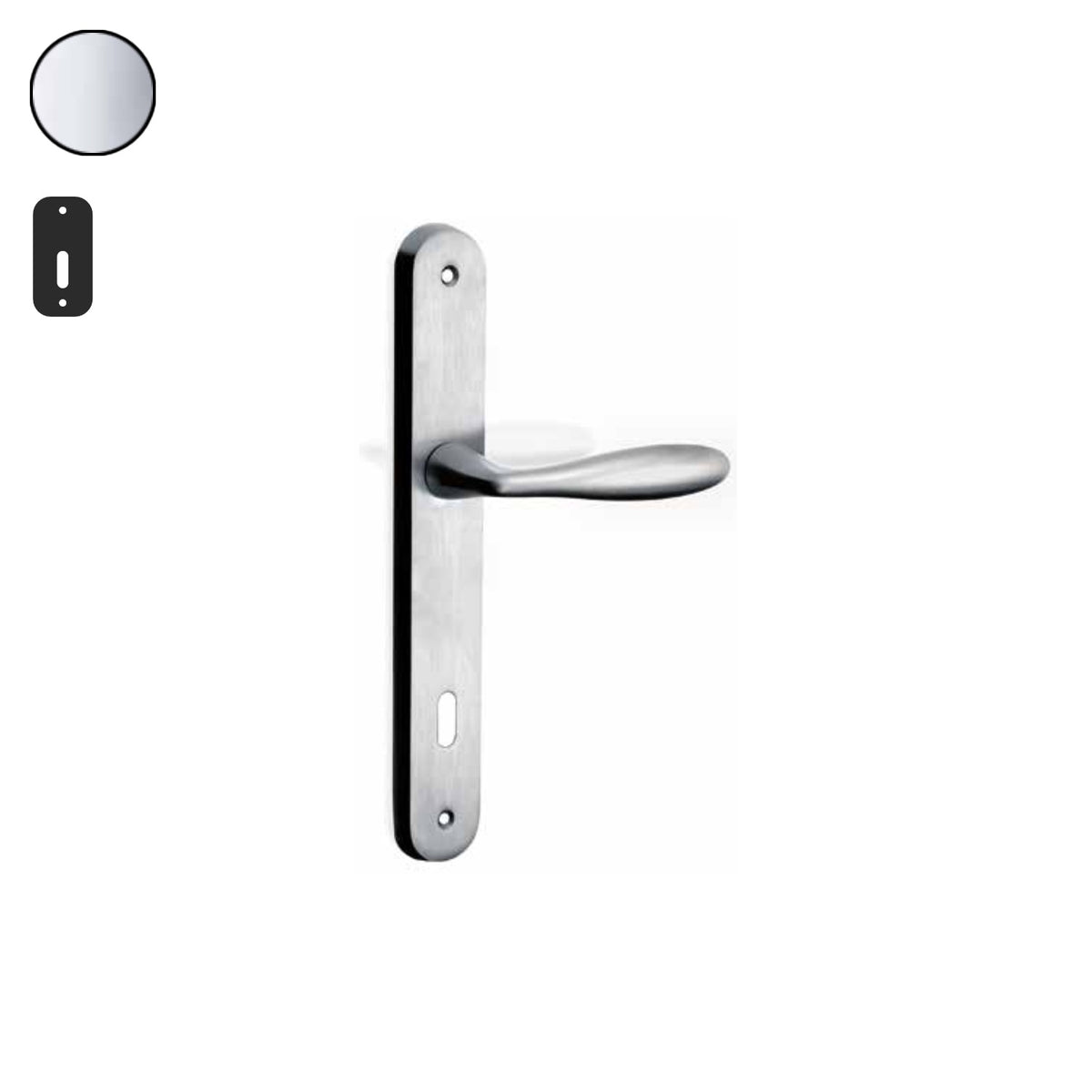 ZB - Maniglie Wind - Maniglia per porta interna - CRL - Cromo lucido / Placca 250x38 mm / Patent 70