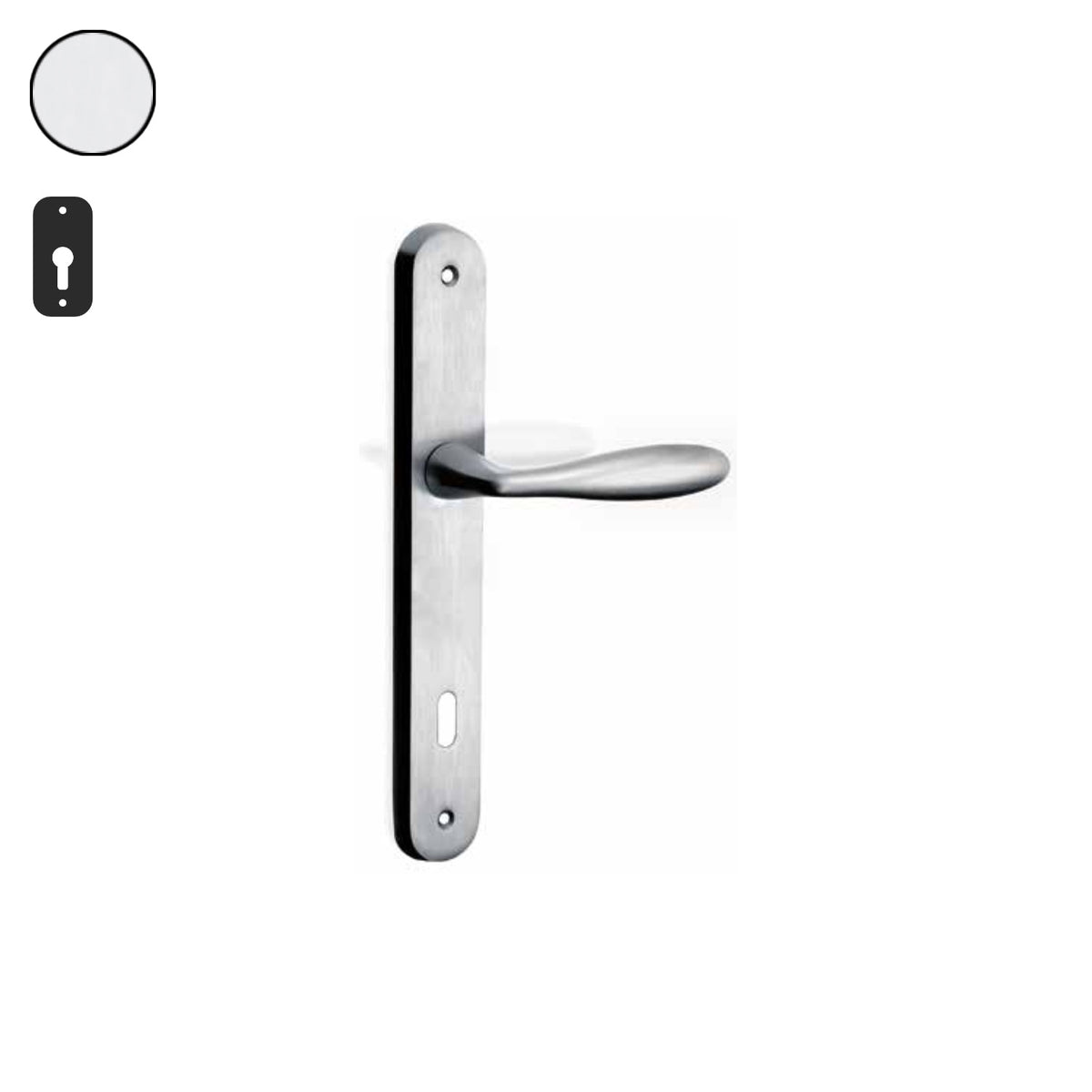 ZB - Maniglie Wind - Maniglia per porta interna - CRS - Cromo satinato / Placca 250x38 mm / Yale 85