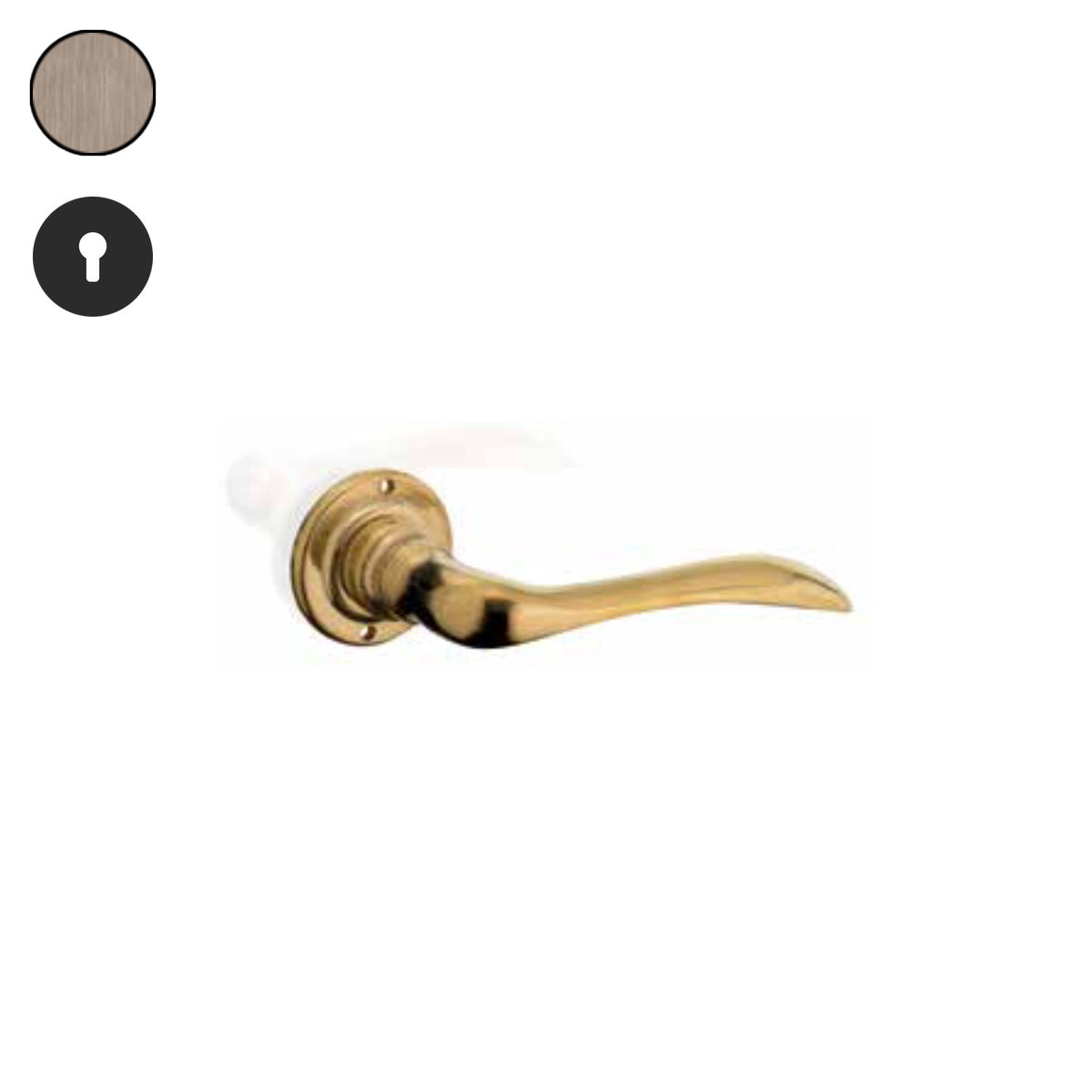 ZB - Maniglie ZB 330 - Maniglia per porta interna - OGV - Ottone graffiato verniciato lucido / Tonda / Yale