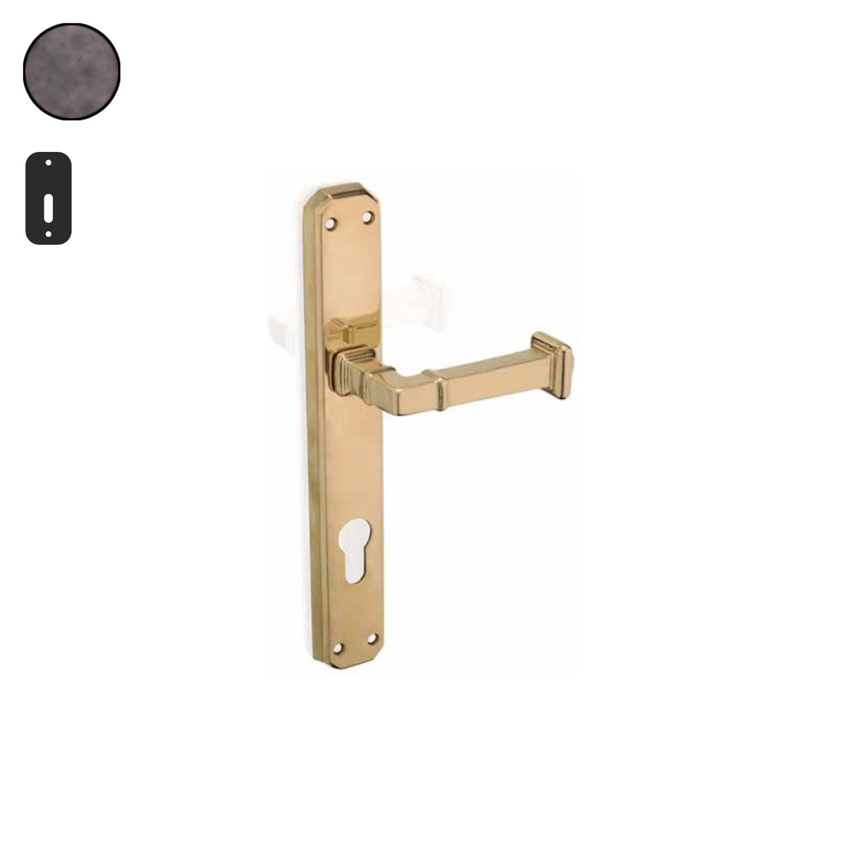 ZB - Maniglie ZB 390 - Maniglia per porta interna - OBO - Ottone bronzato opaco / Placca 242x38 mm / Patent 70