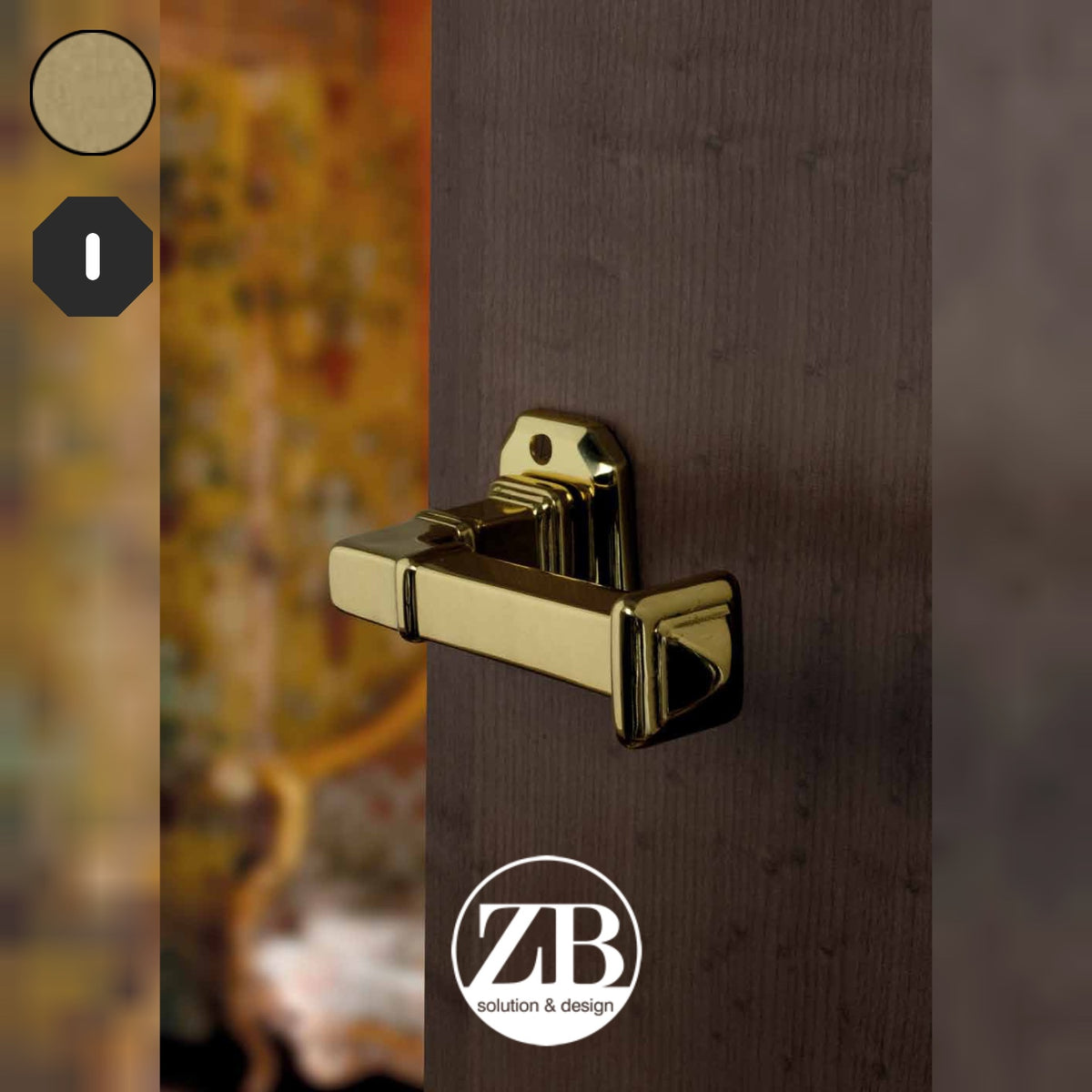 ZB - Maniglie ZB 390 - Maniglia per porta interna - OVO - Ottone vibrato opaco / Ottagonale / Patent