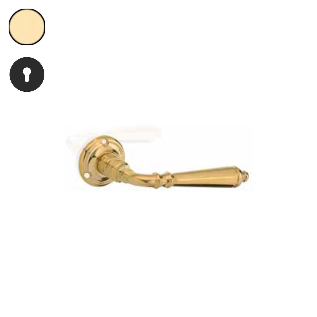 ZB - Maniglie ZB 520 - Maniglia per porta interna - OLV - Ottone lucido verniciato / Tonda / Yale