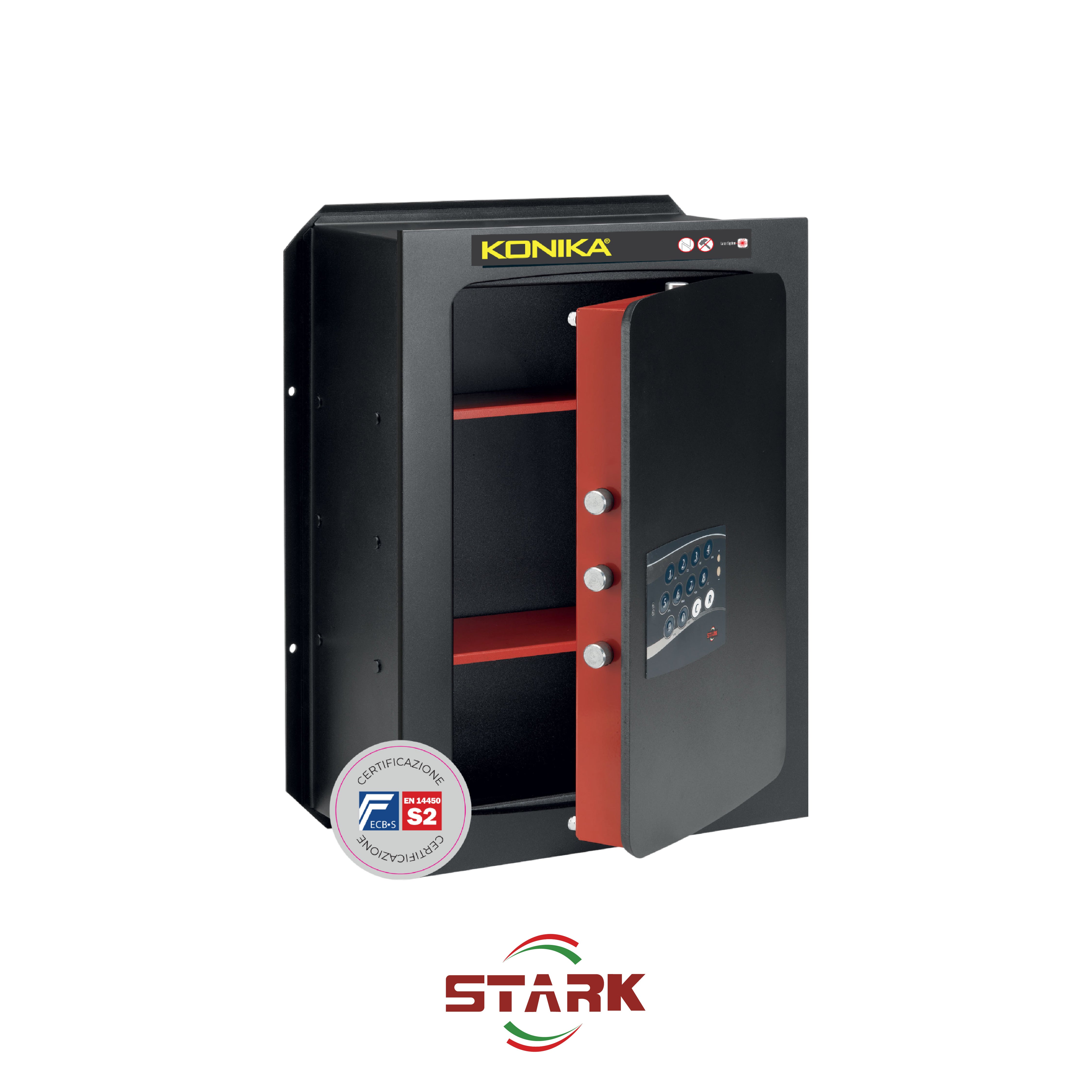 KONIKA Stark safes - Cassaforte a muro Certificata S2 Serie 1250CE modello 1255CE