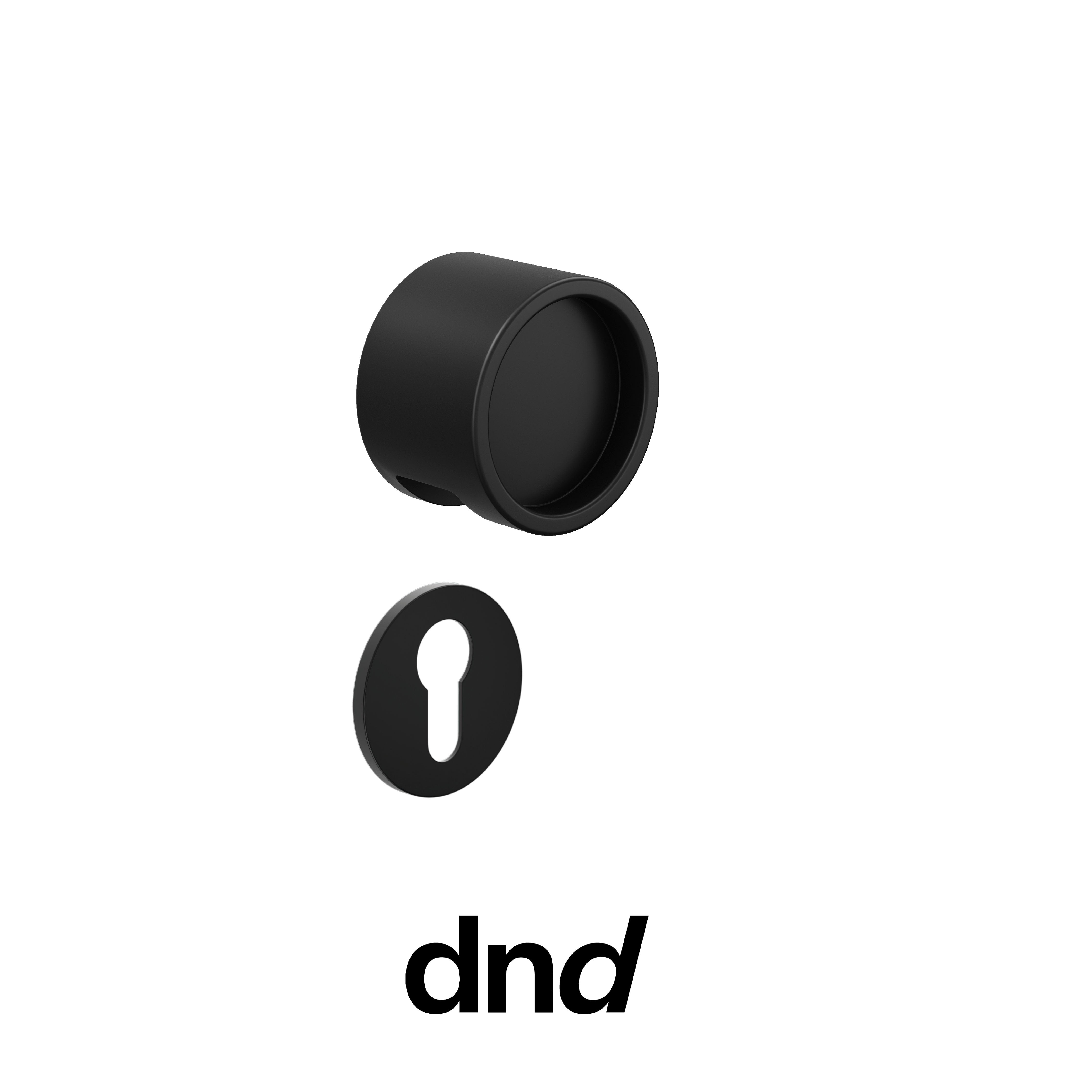 DND Timeless - Pomolo per porta interna - ANE - Nero / Fine Tonda Ø 50 - 4 mm / Yale