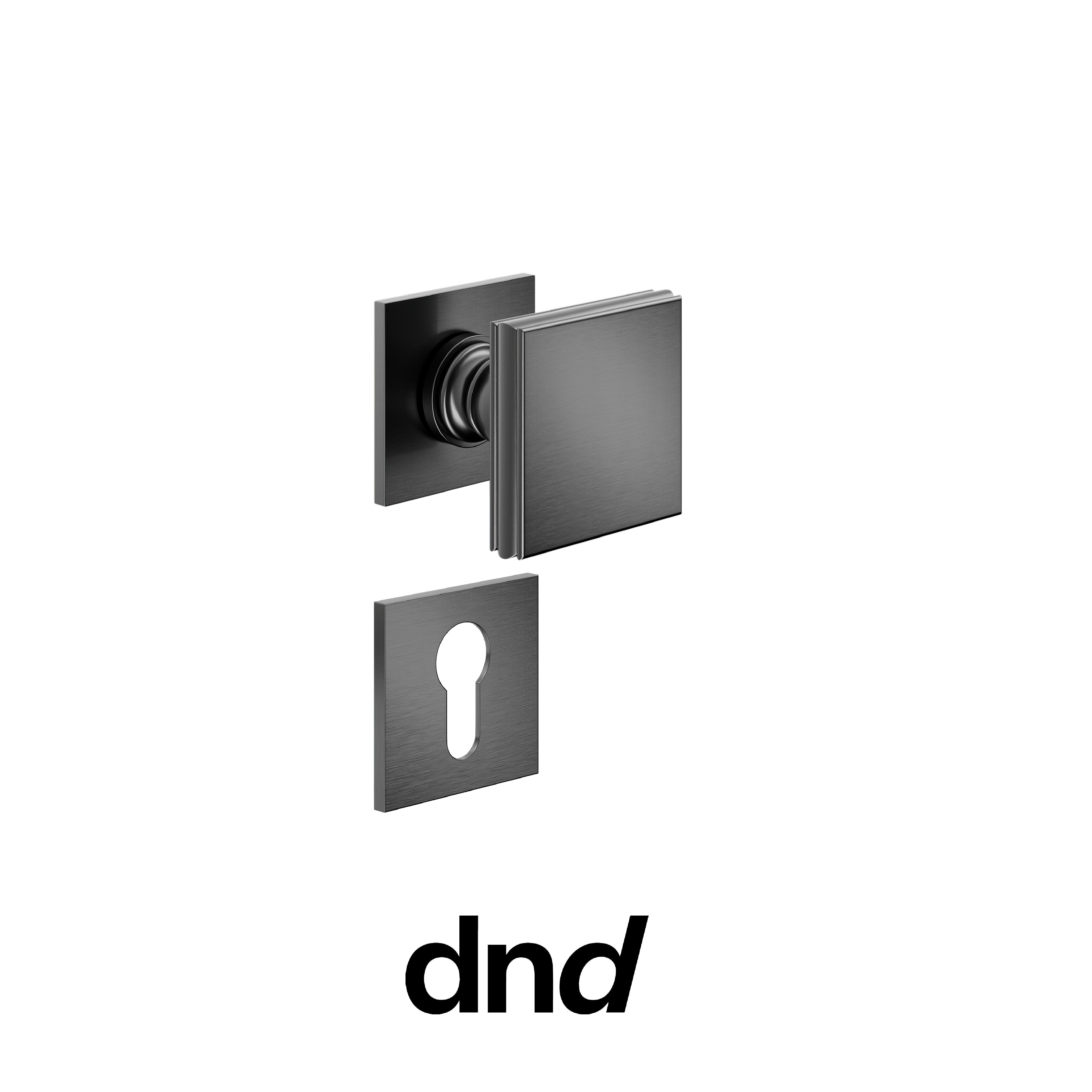 DND Lucrezia 02 - Pomolo per porta interna - PGS - Grafite satinato / Fine Quadra - 50x50 - 4mm / Yale