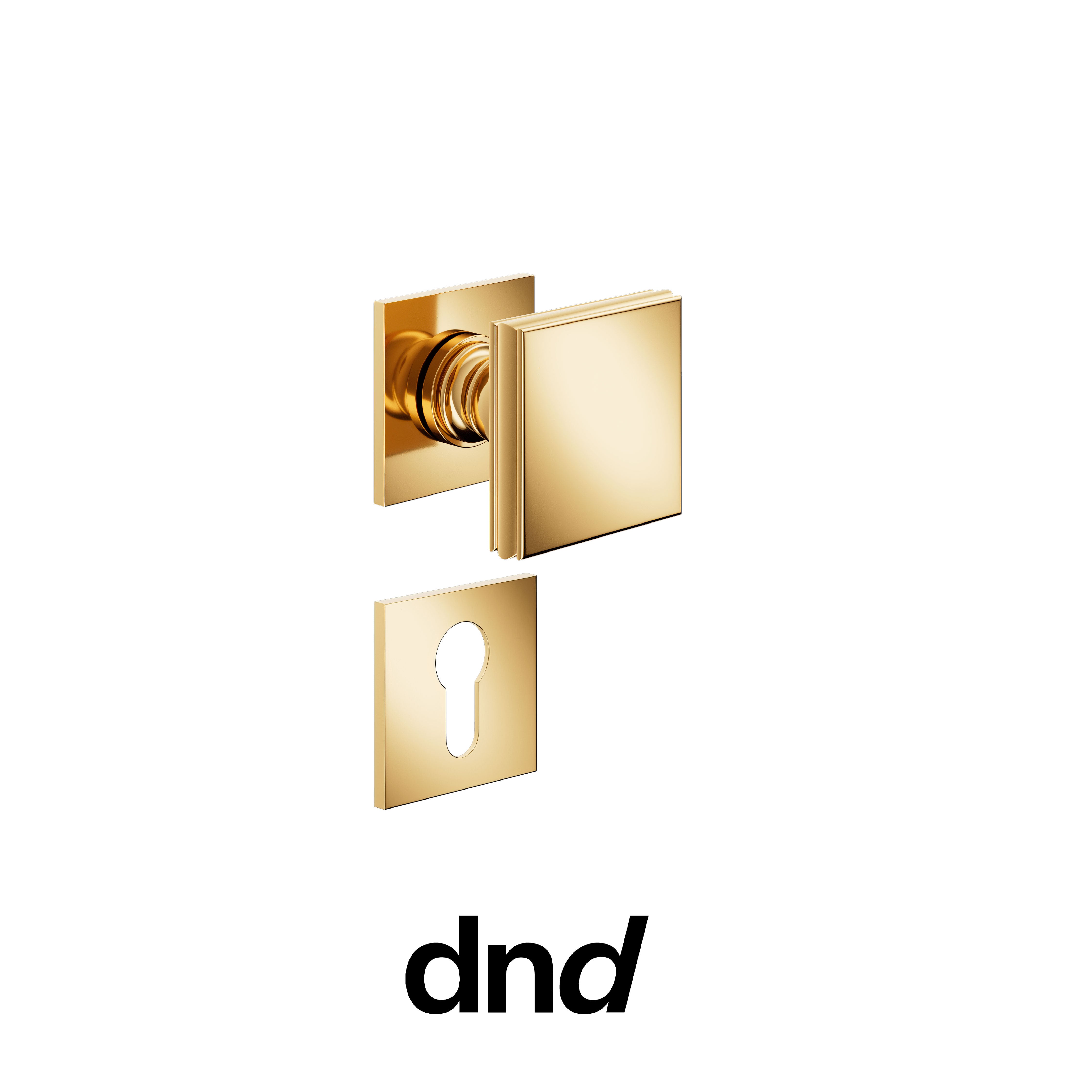 DND Lucrezia 02 - Pomolo per porta interna - PVD-BG - Oro antico lucido / Fine Quadra - 50x50 - 4mm / Yale