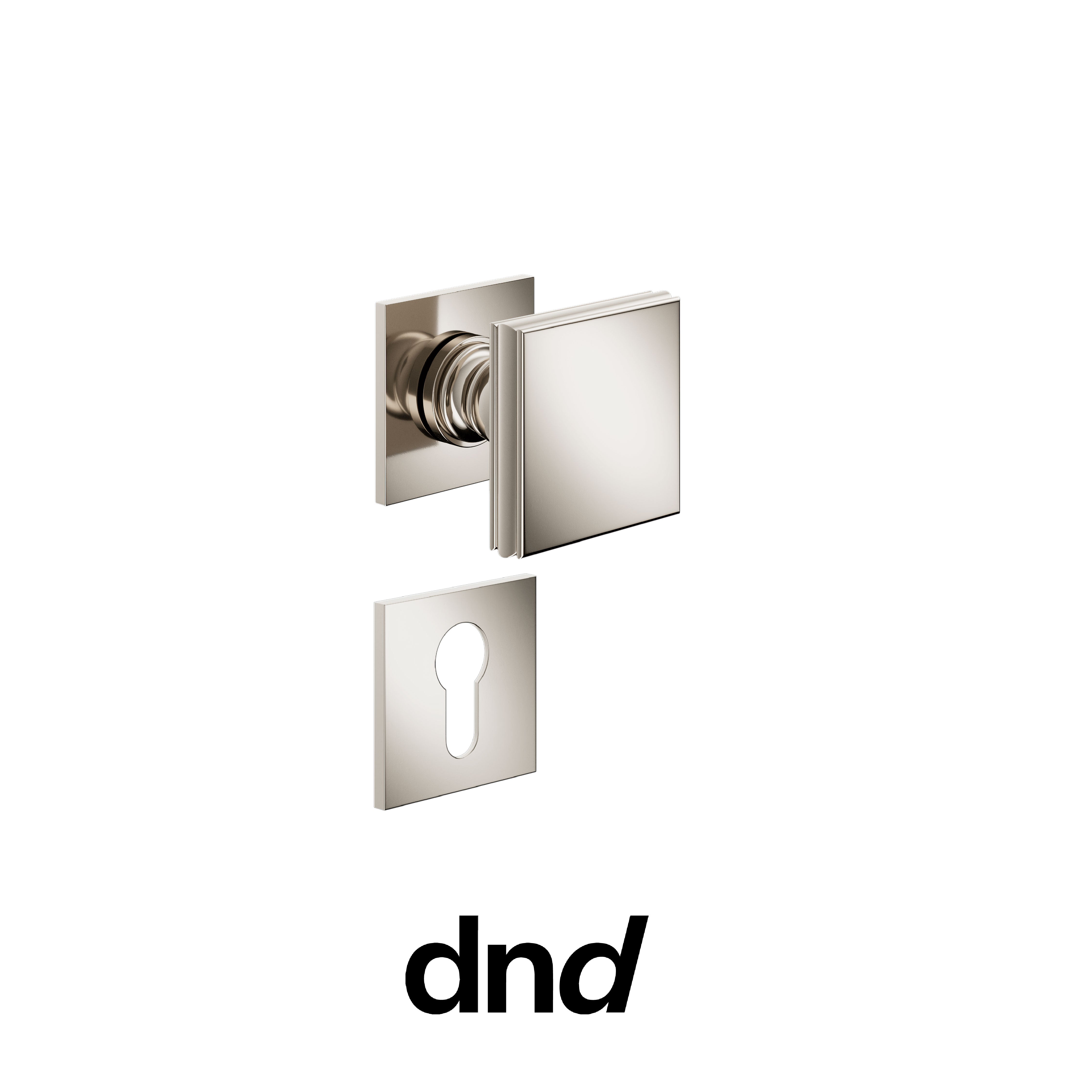 DND Lucrezia 02 - Pomolo per porta interna - PVN - Nickel lucido / Fine Quadra - 50x50 - 4mm / Yale