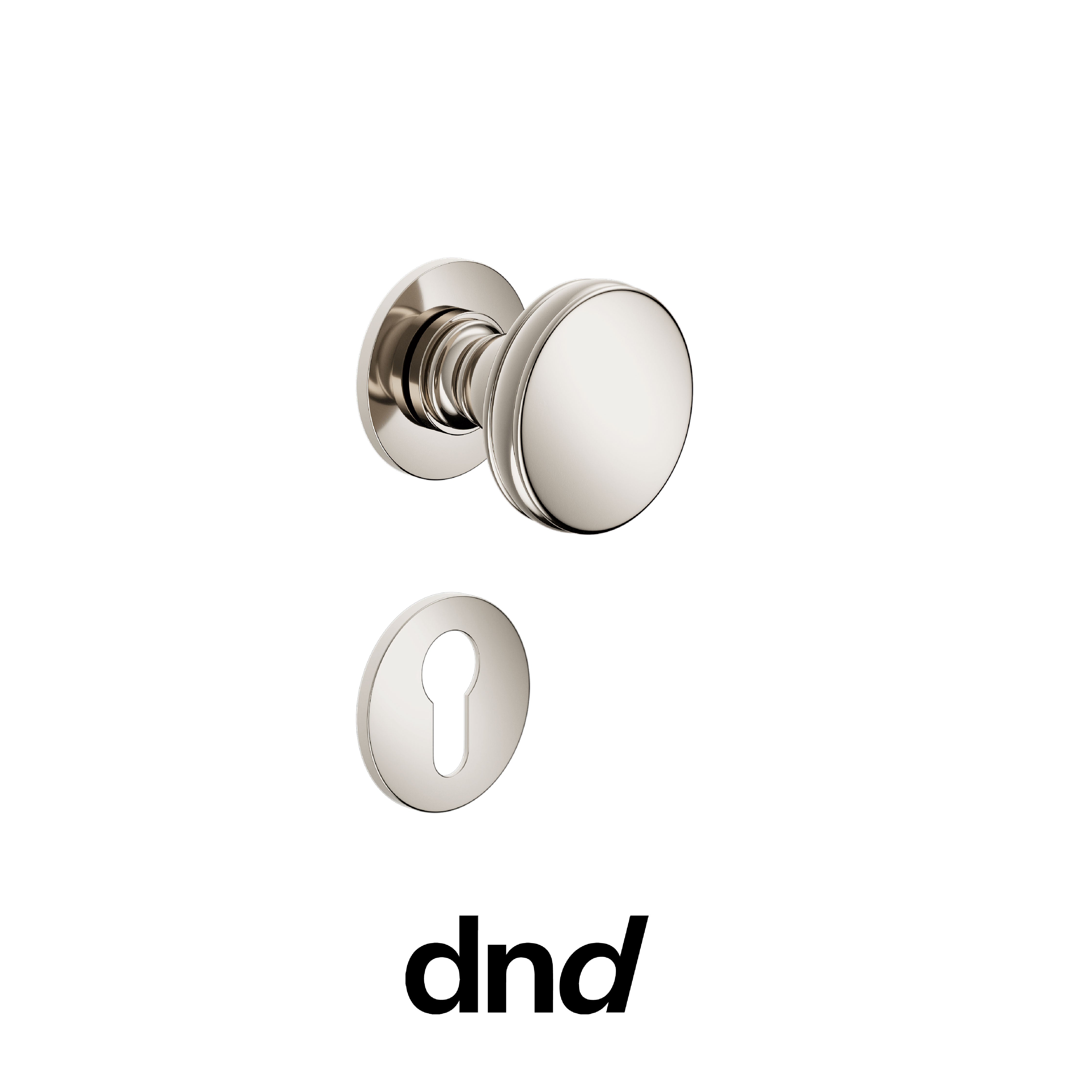DND Lucrezia 03 - Pomolo per porta interna - PVN - Nickel lucido / Fine Tonda Ø 50 - 4 mm / Yale