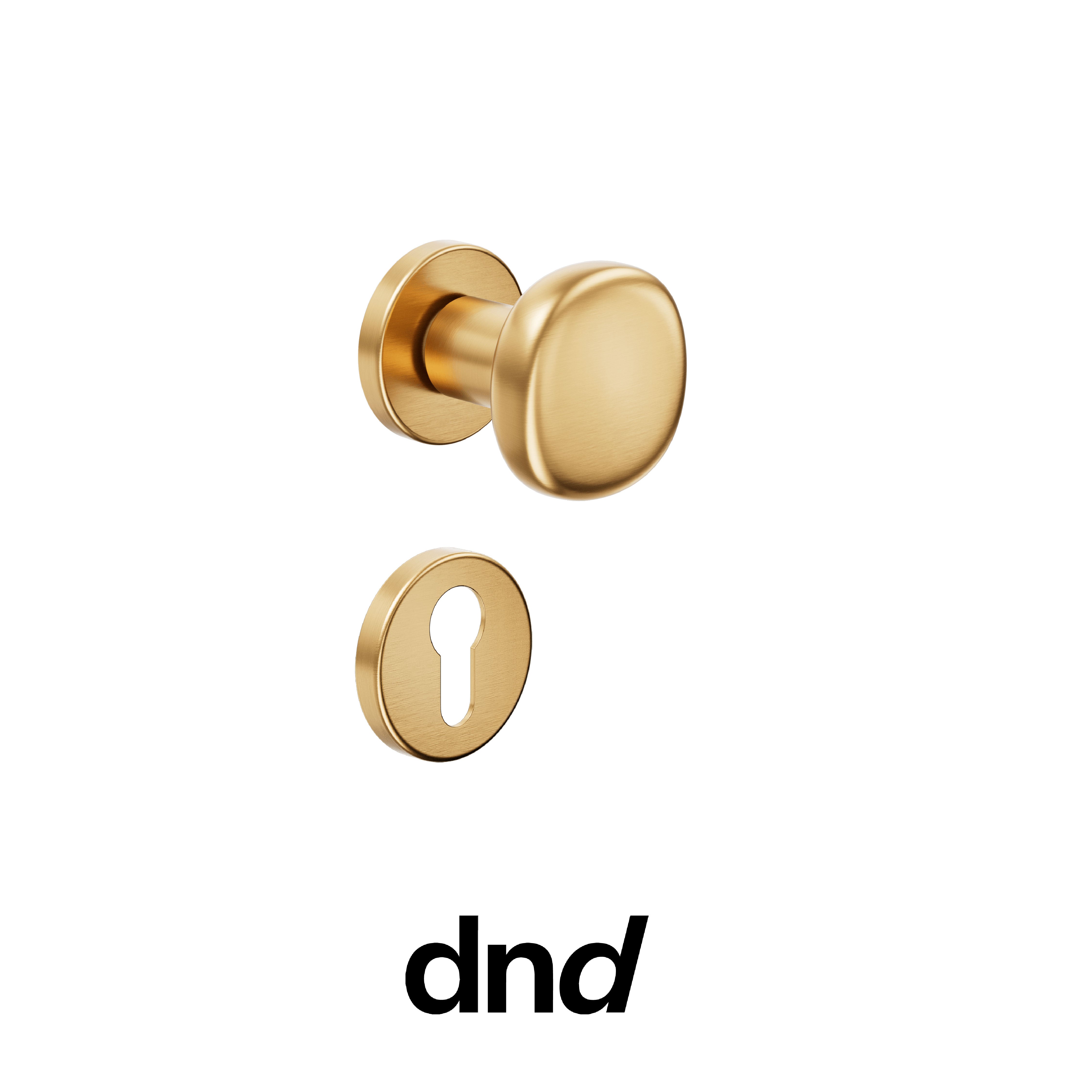 DND Olive - Pomolo per porta interna - PVD-SG - Oro antico satinato / Vis Tonda Ø 50 - 7 mm / Yale