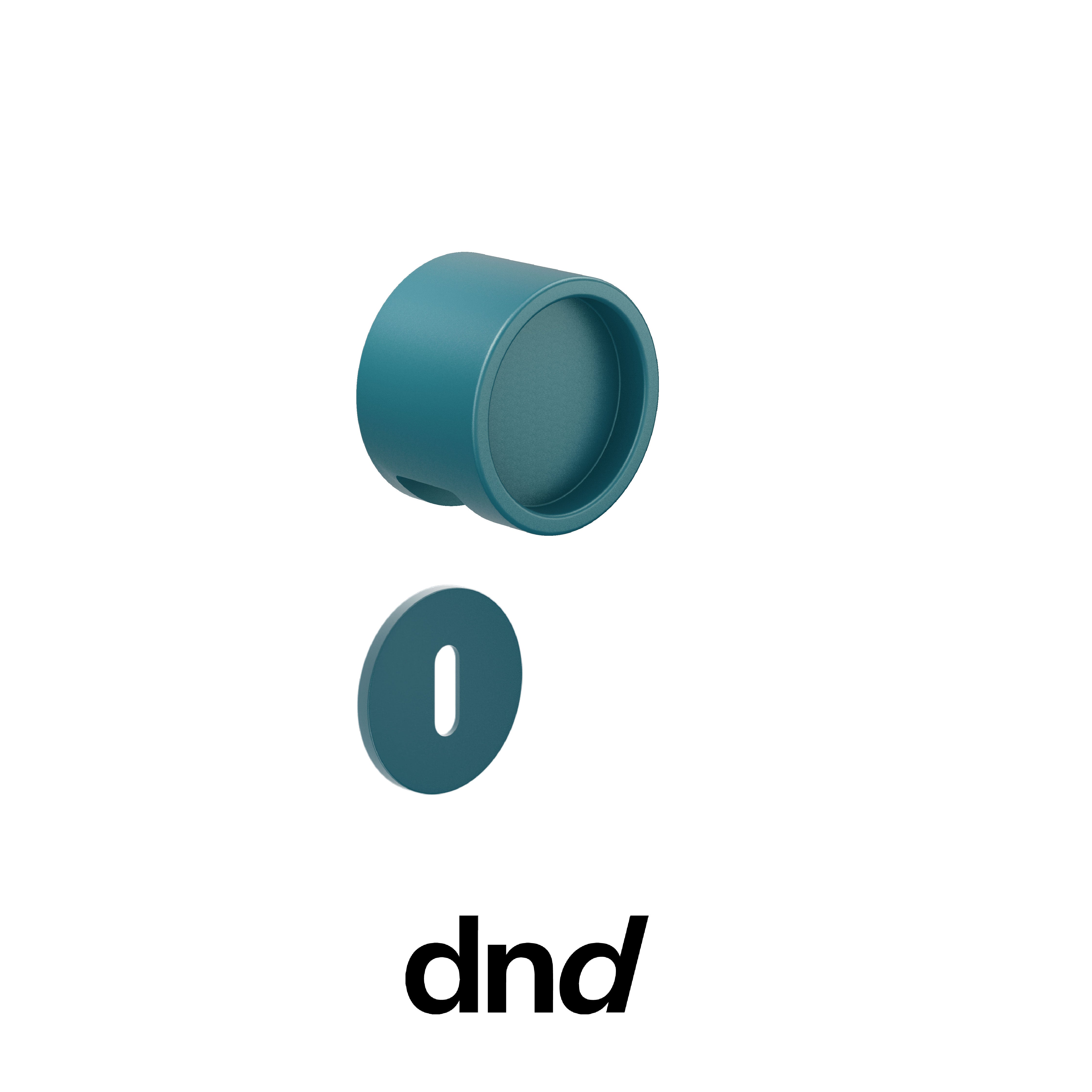DND Timeless - Pomolo per porta interna - ABT - Turchese / Fine Tonda Ø 50 - 4 mm / Patent