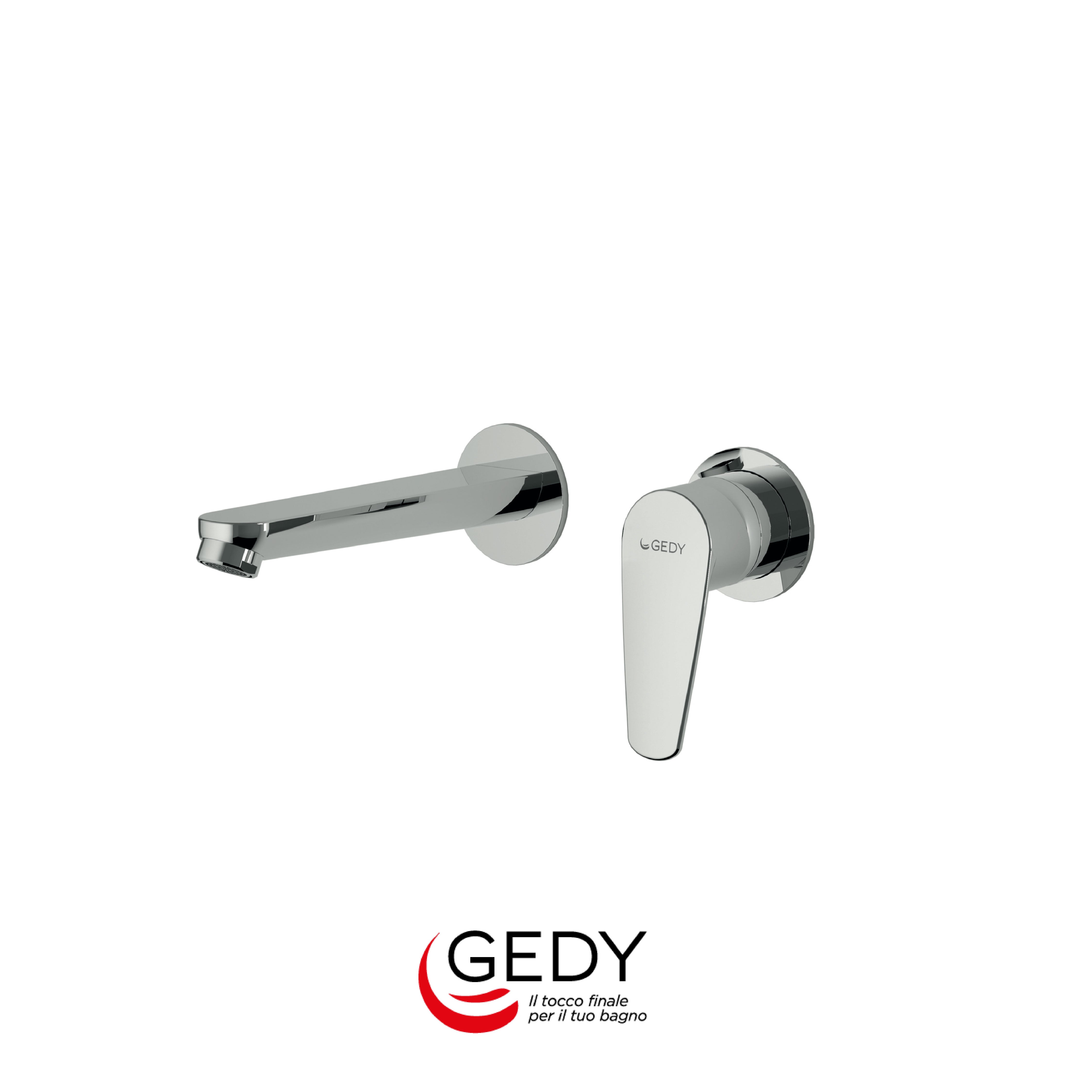 GEDY Como - Miscelatore da muro per lavabo - 13 - Cromato - chromed