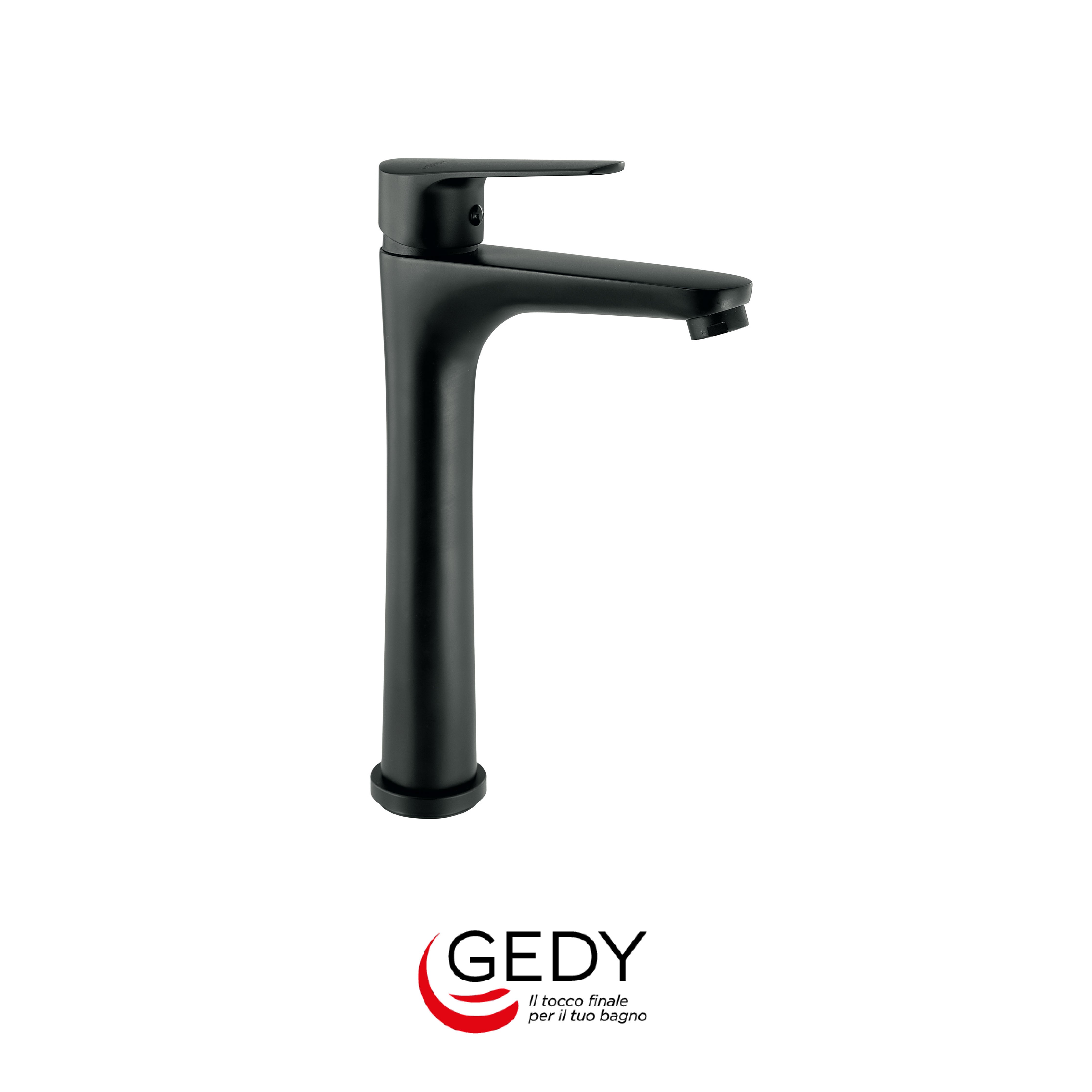 GEDY Como - Miscelatore monocomando alto per lavabo bagno - 14 - Nero matt