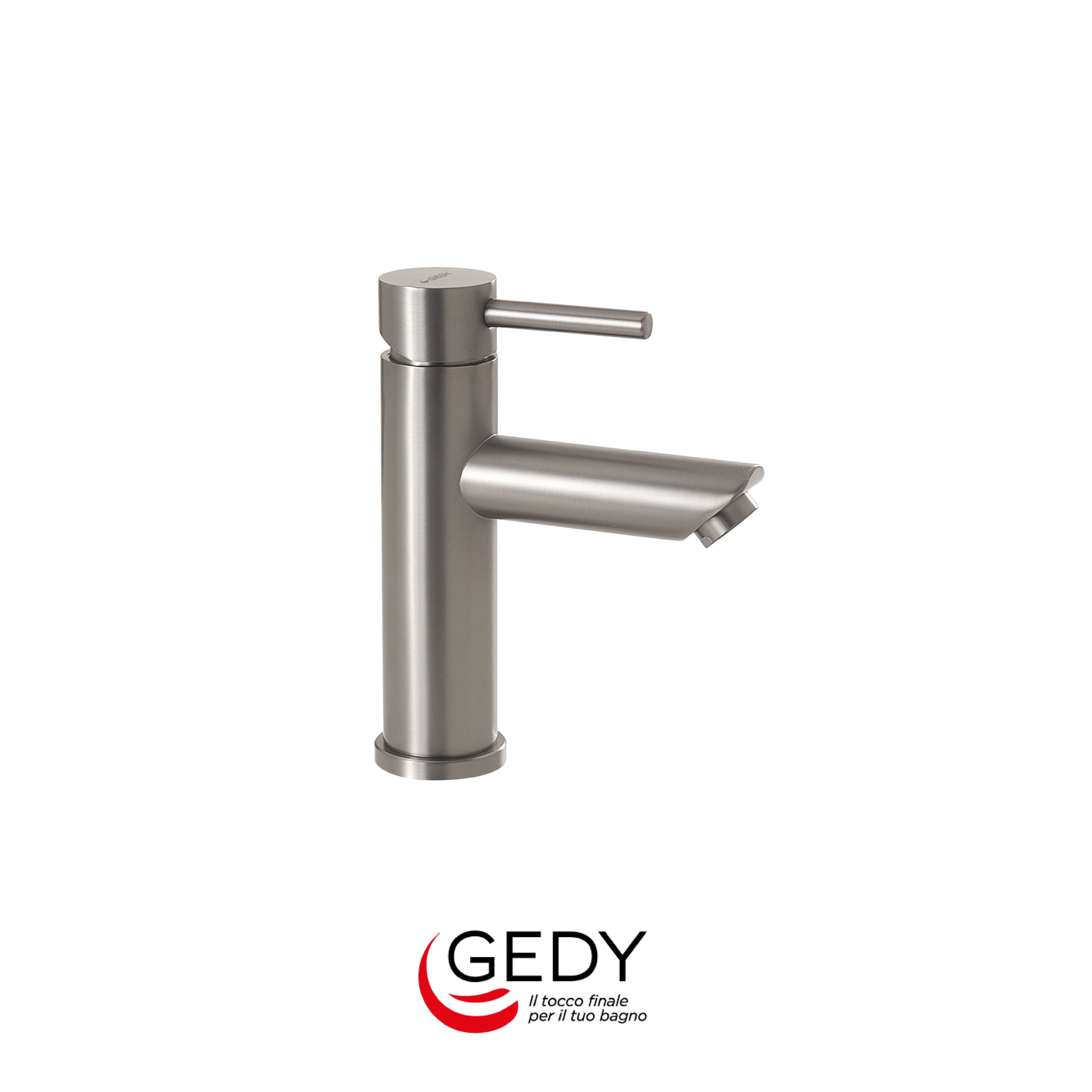 GEDY Garda - Miscelatore monocomando basso per lavabo bagno - 38 - Spazzolato