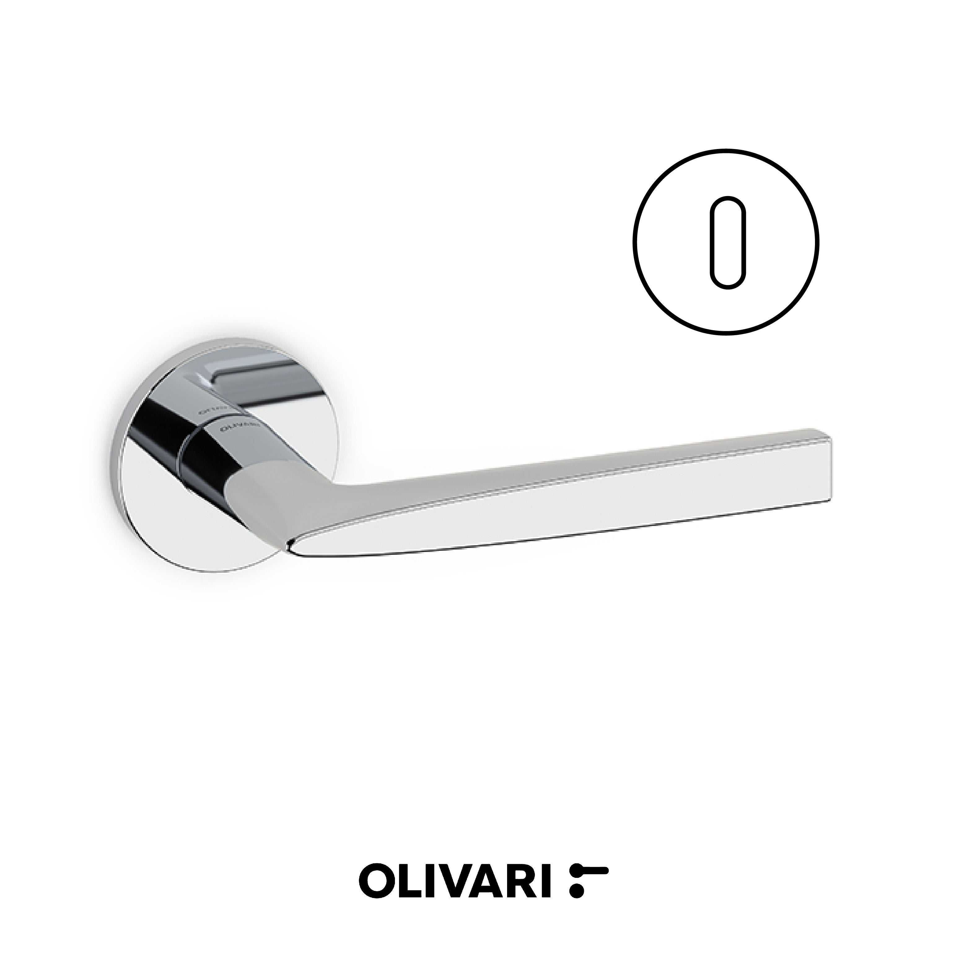 Maniglia Flute per porta interna con linee sottili e moderne.