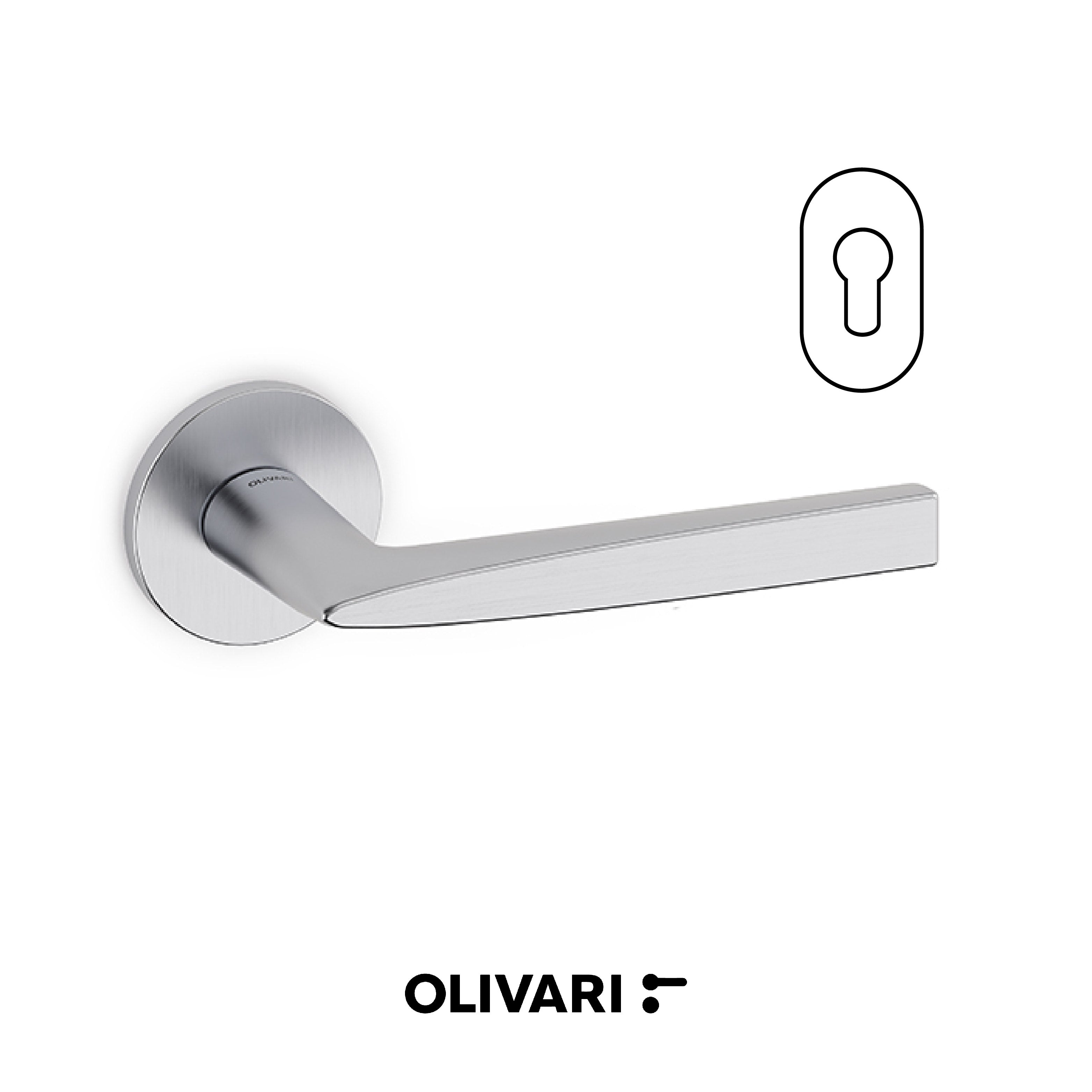 Maniglia Flute per porta interna con linee sottili e moderne.
