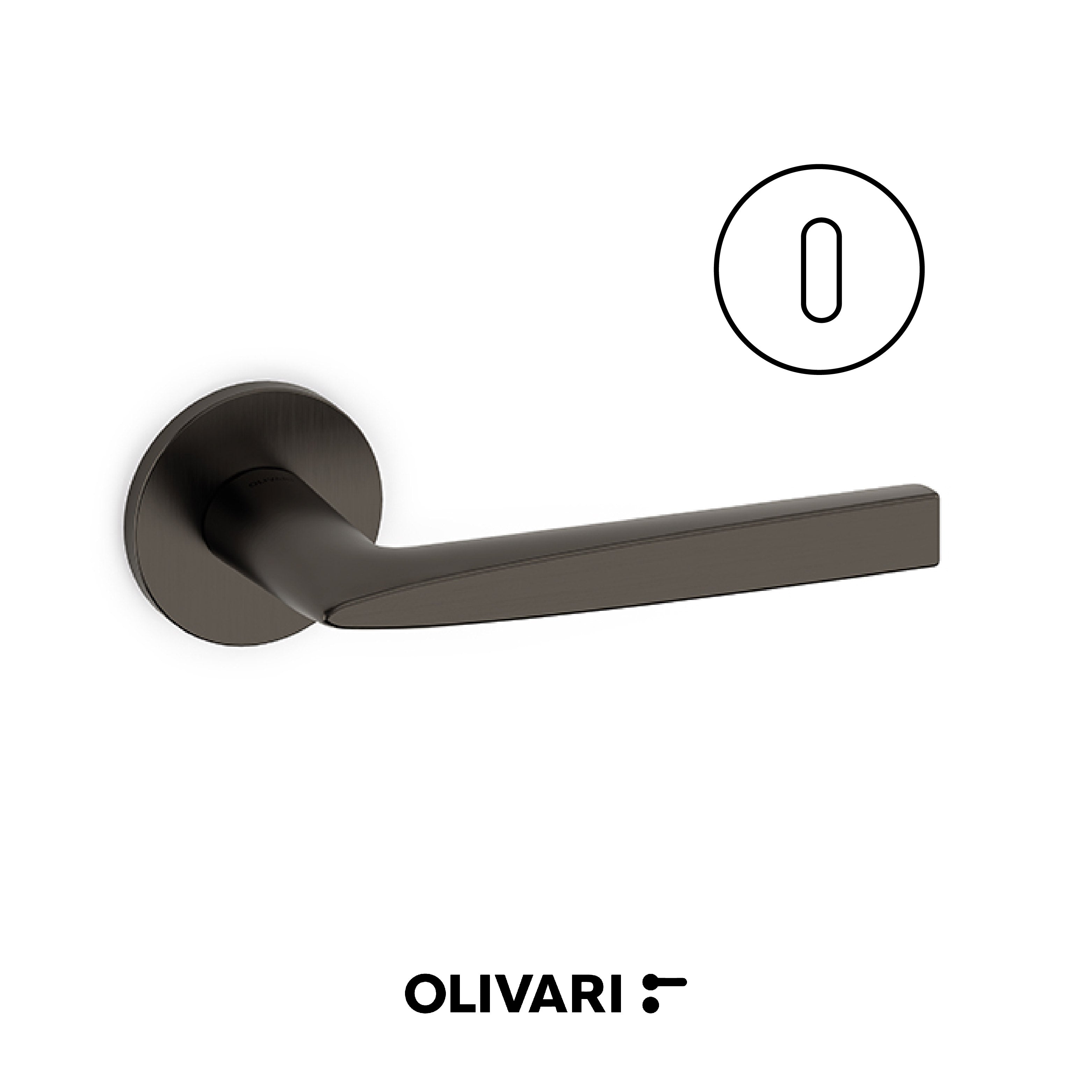 Maniglia Flute per porta interna con linee sottili e moderne.