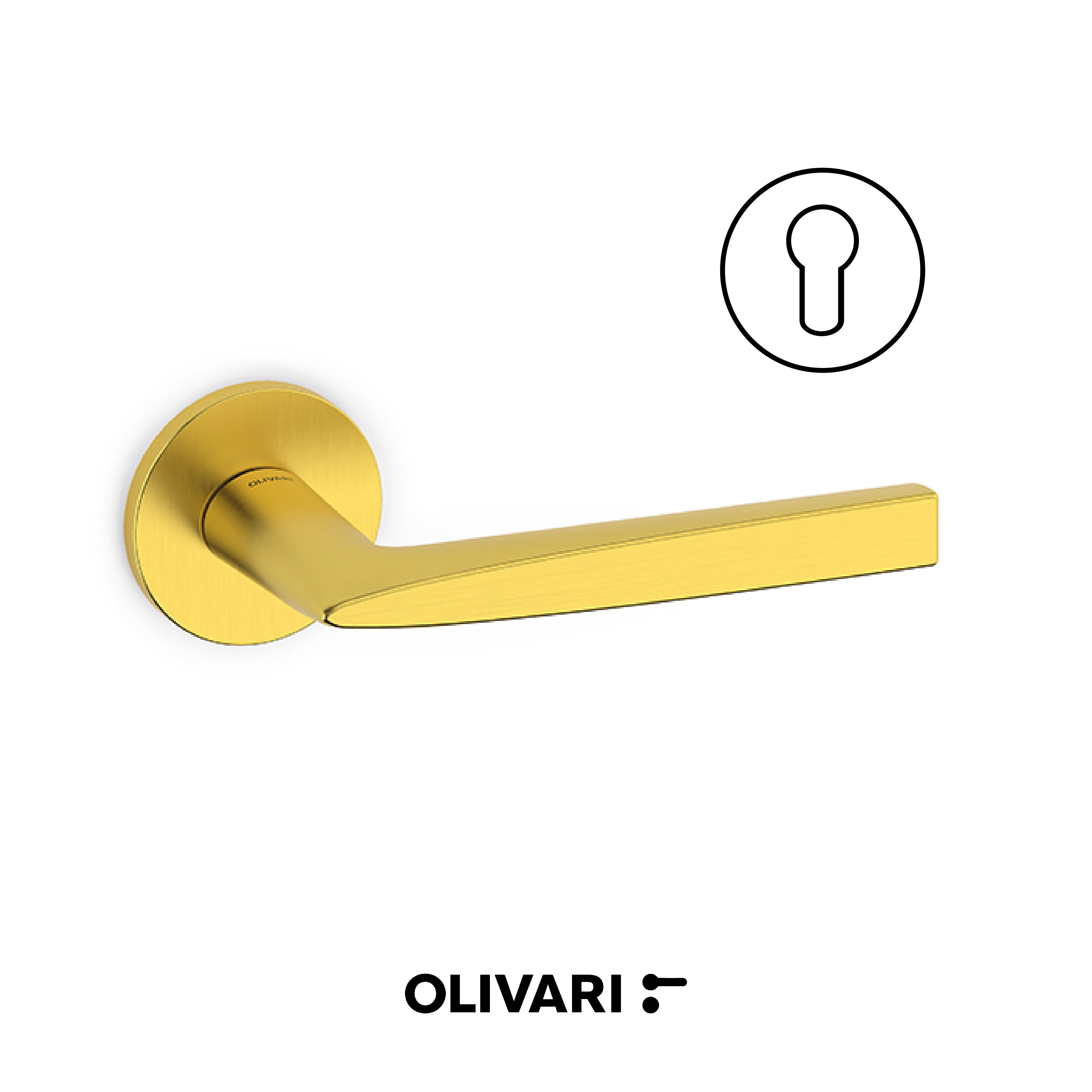 Maniglia Flute per porta interna con linee sottili e moderne.