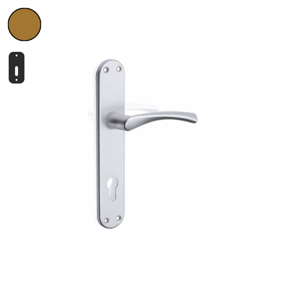 ZB - Maniglie Ala - Maniglia per porta interna - BRO - Bronzo F4 anodizzato / Placca 225x40 mm / Patent 70