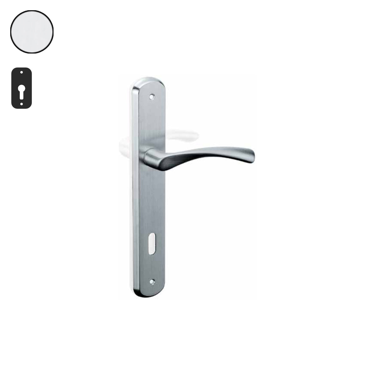 ZB - Maniglie Ala - Maniglia per porta interna - CRS - Cromo satinato / Placca 248x40 mm / Yale 85