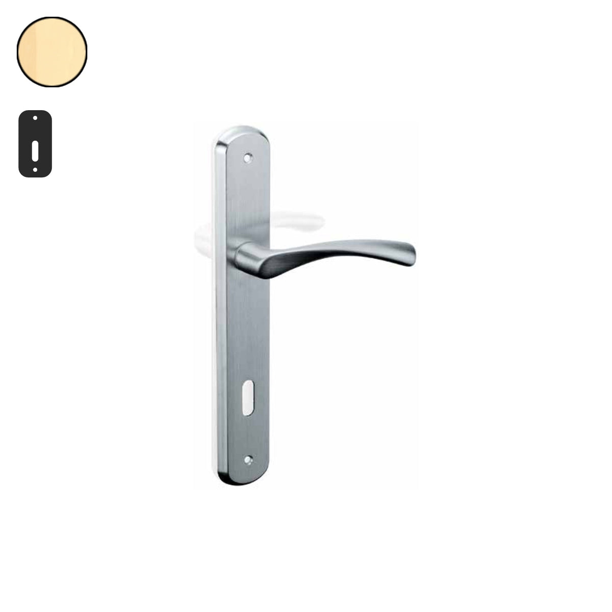 ZB - Maniglie Ala - Maniglia per porta interna - OTO - Ottonato / Placca 248x40 mm / Patent 70